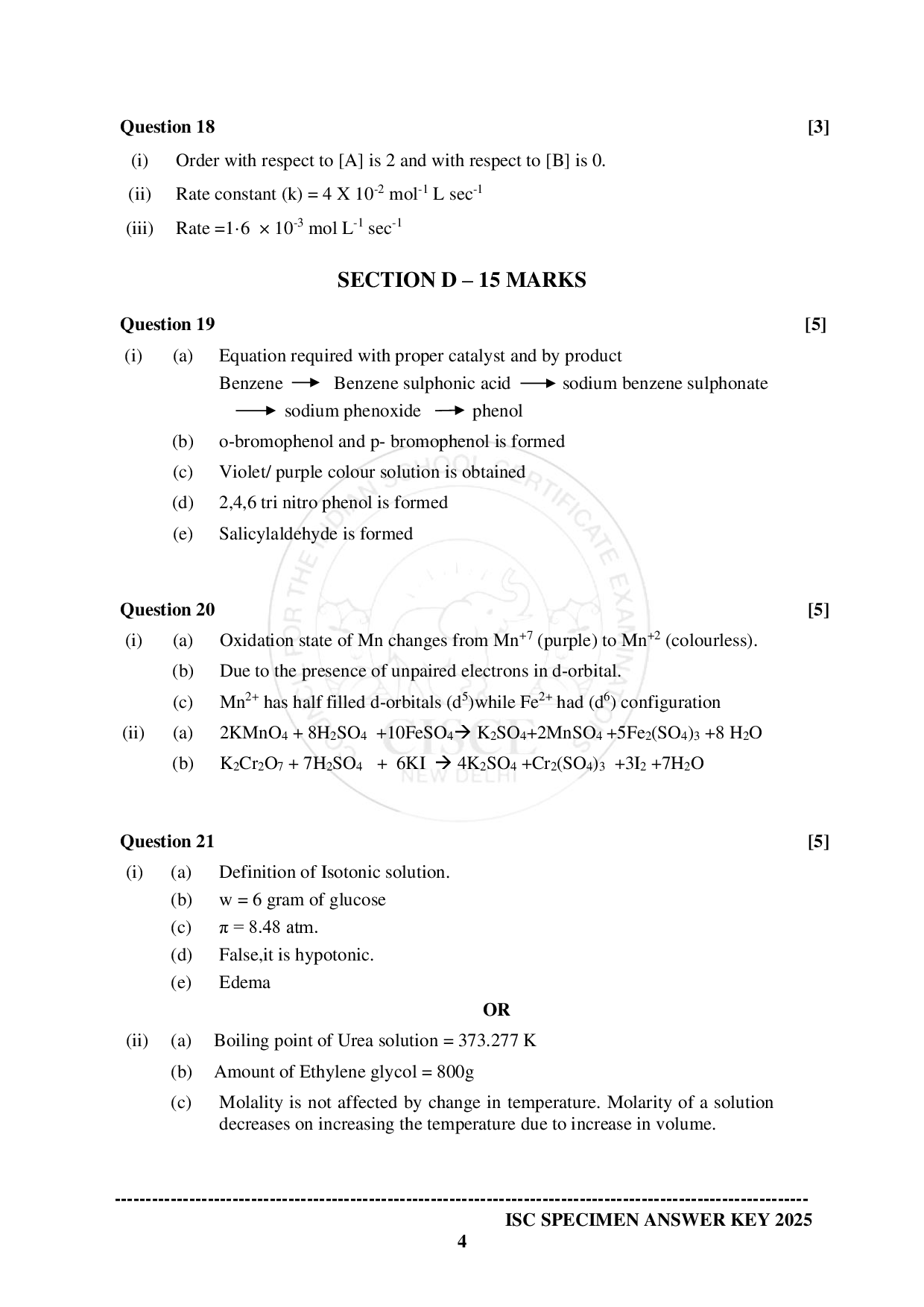 ISE Sample paper for Chemistry