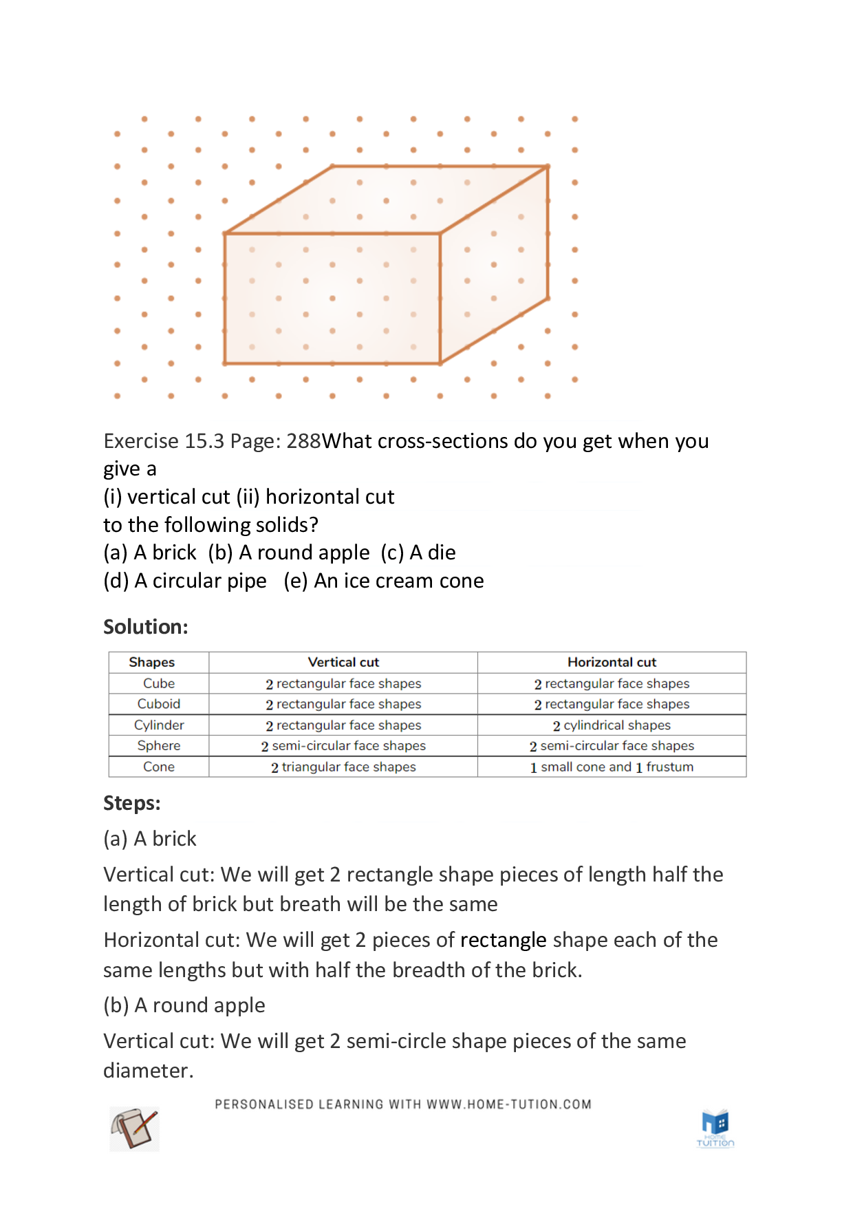 Class 7 Maths Chapter 15 Visualising Solid Shapes