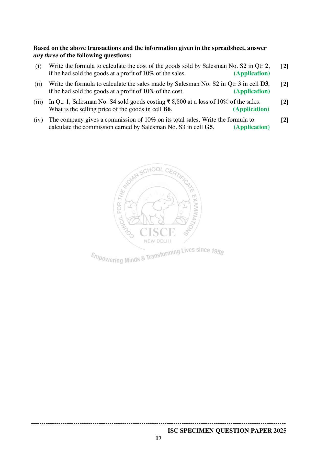 ISE Sample paper for Accounts