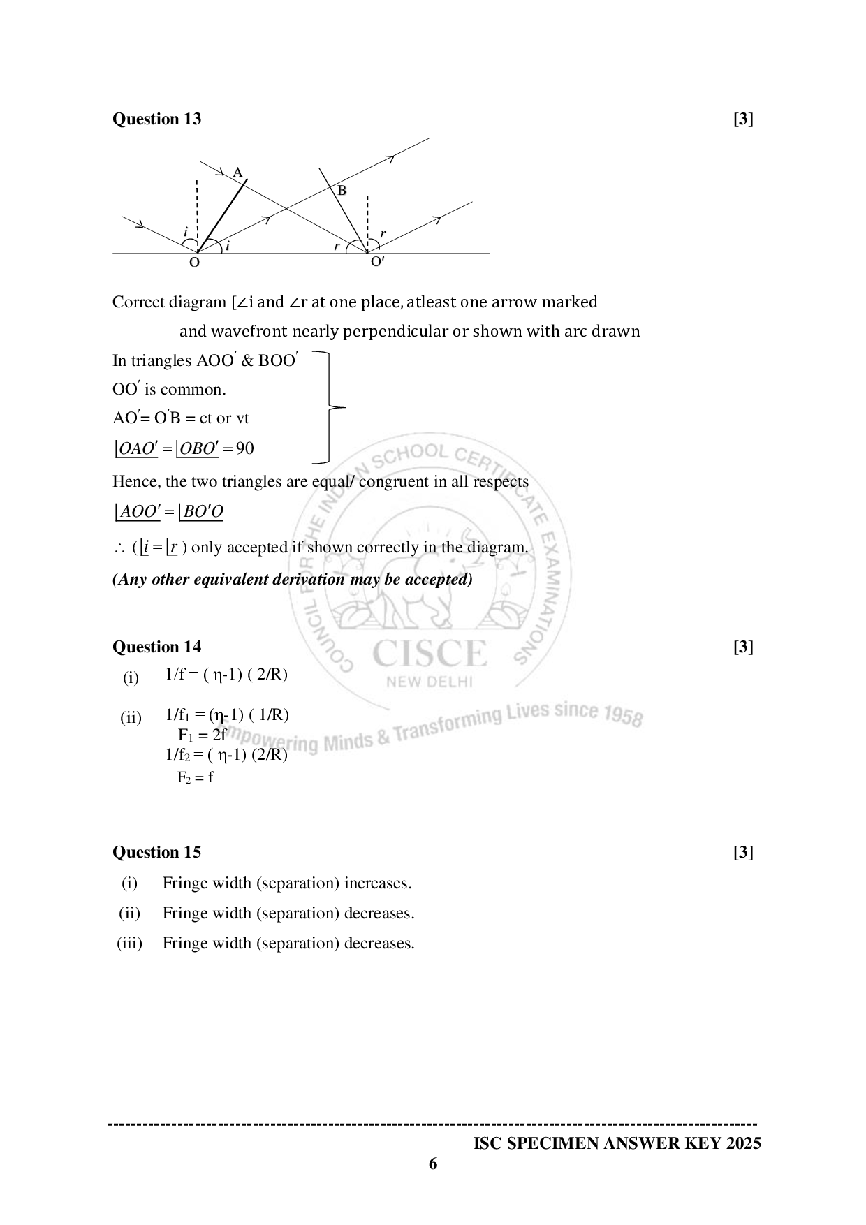 ISE Sample paper for Physics 