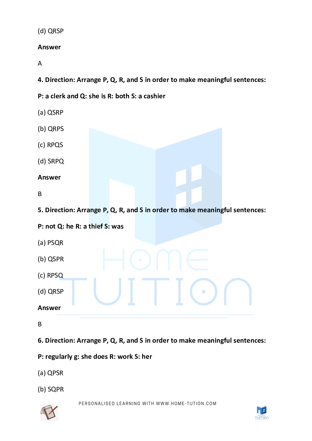 CBSE Class 2 English Formation Of Short Sentences From Jumbled Words 