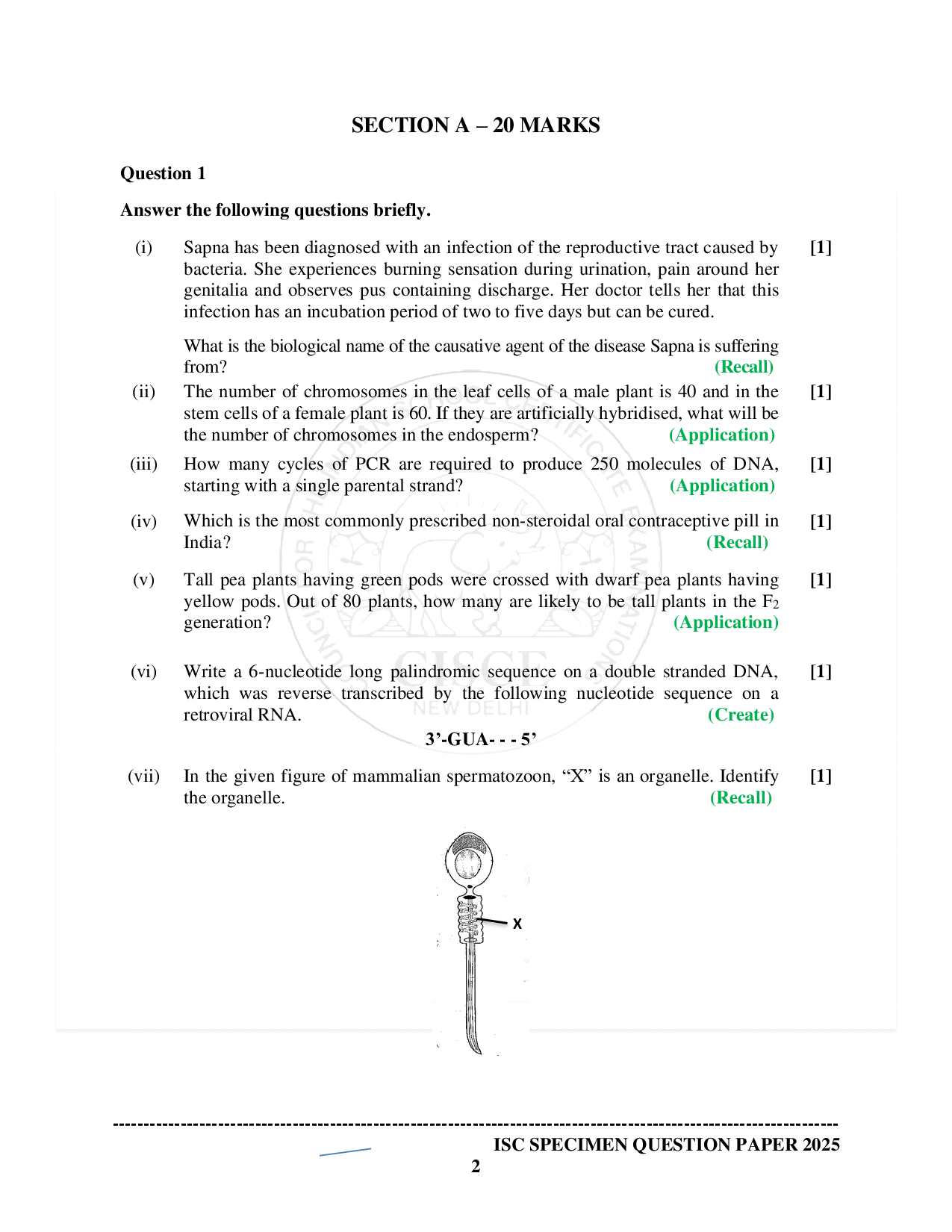 ISE Sample paper for Biology