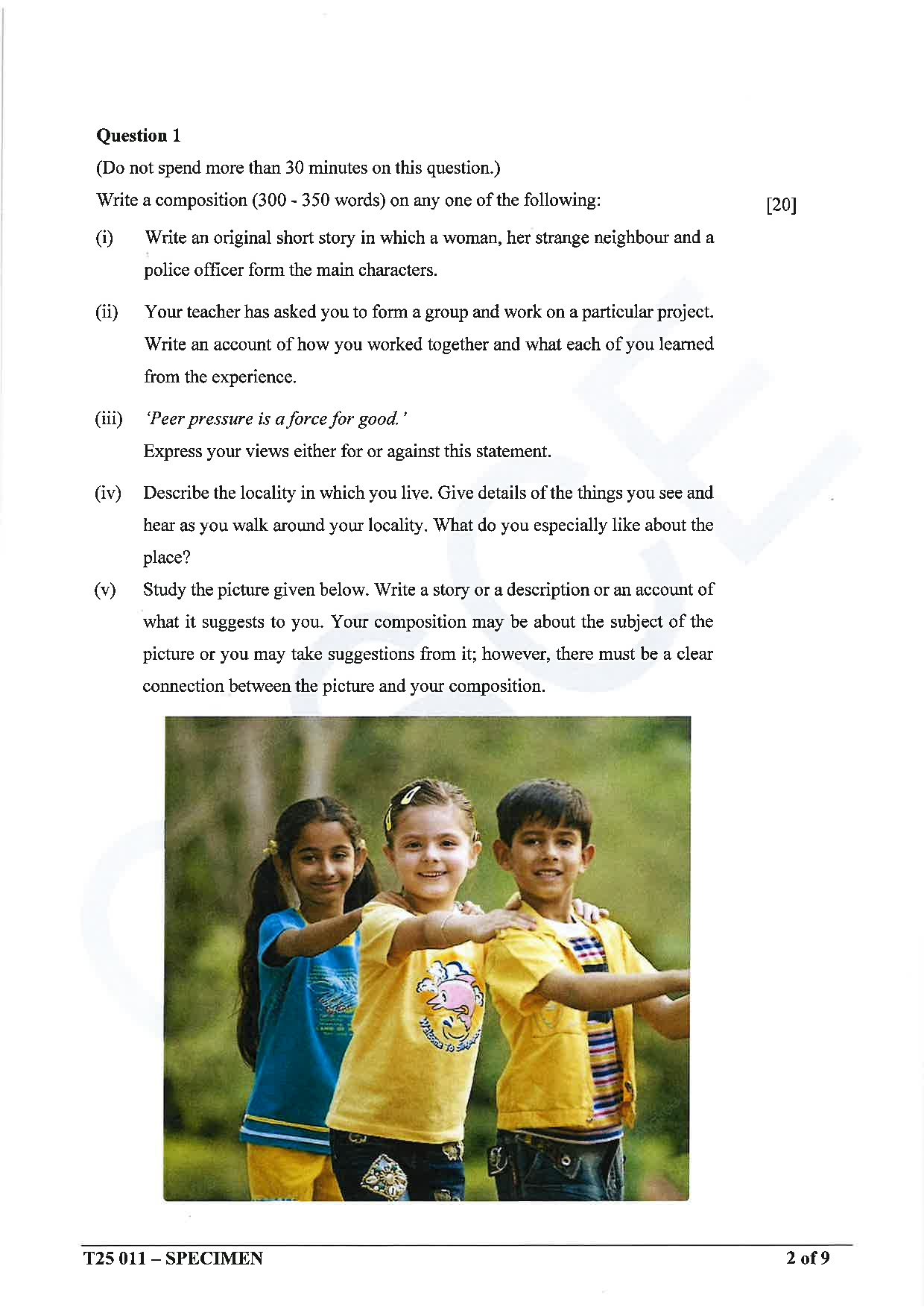 ICSE Board Sample Paper for class 10 English