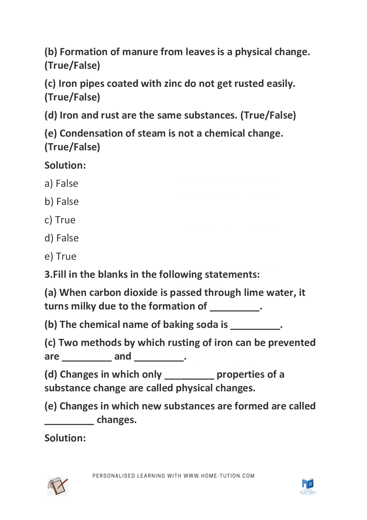 Class 7 Science Chapter 6- Physical and Chemical Changes