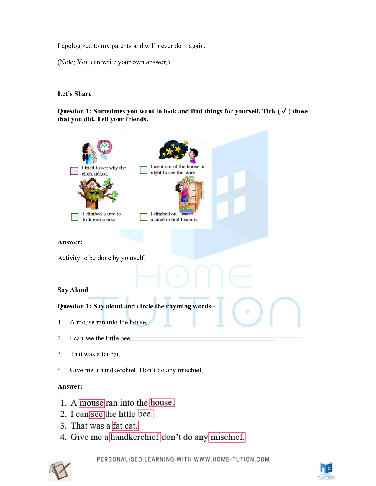 NCERT Solutions for Class 2 English Mr. Nobody