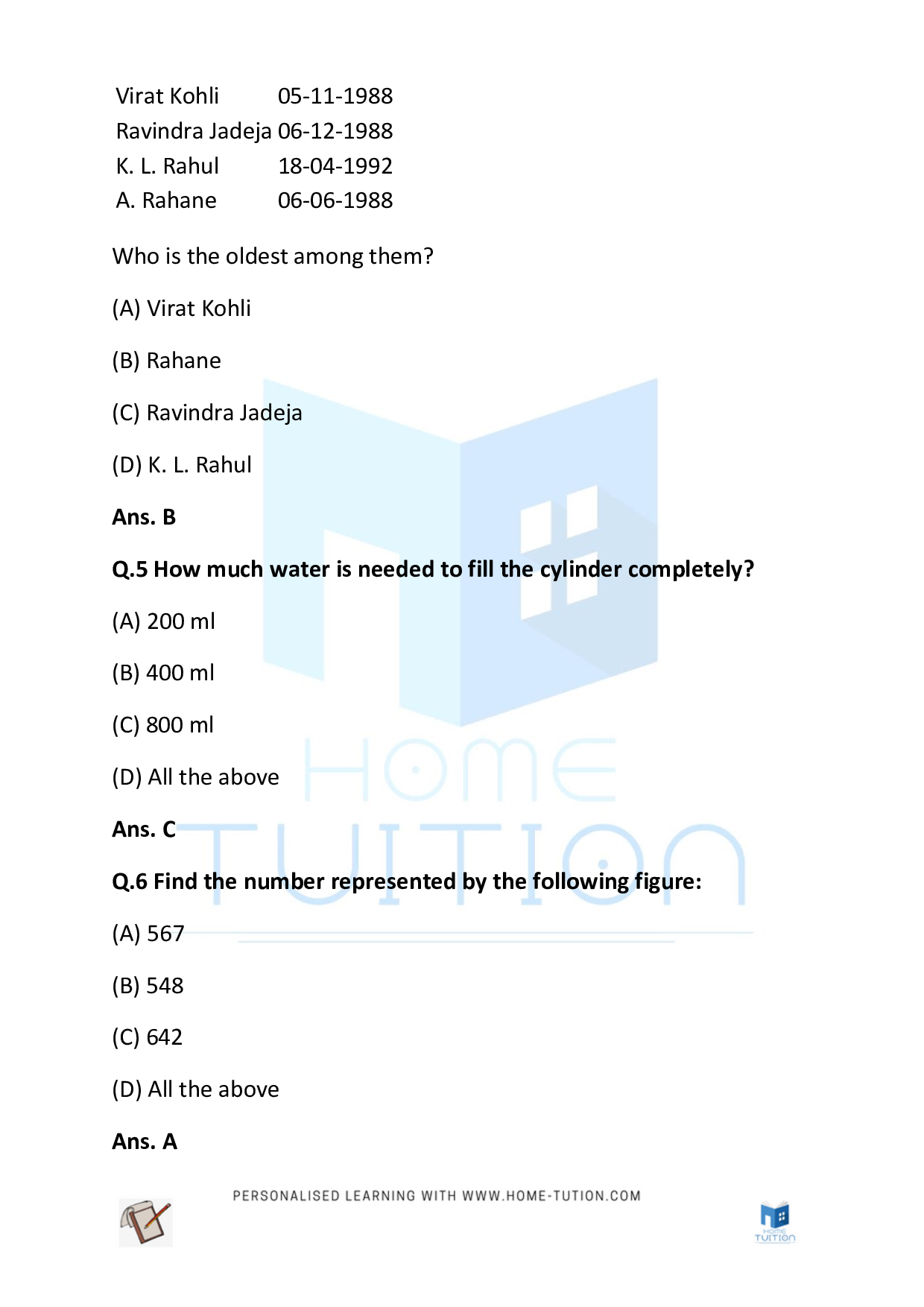 CBSE Class 2 Maths Applied Worksheets 2023-24 -Download Free Printable PDF