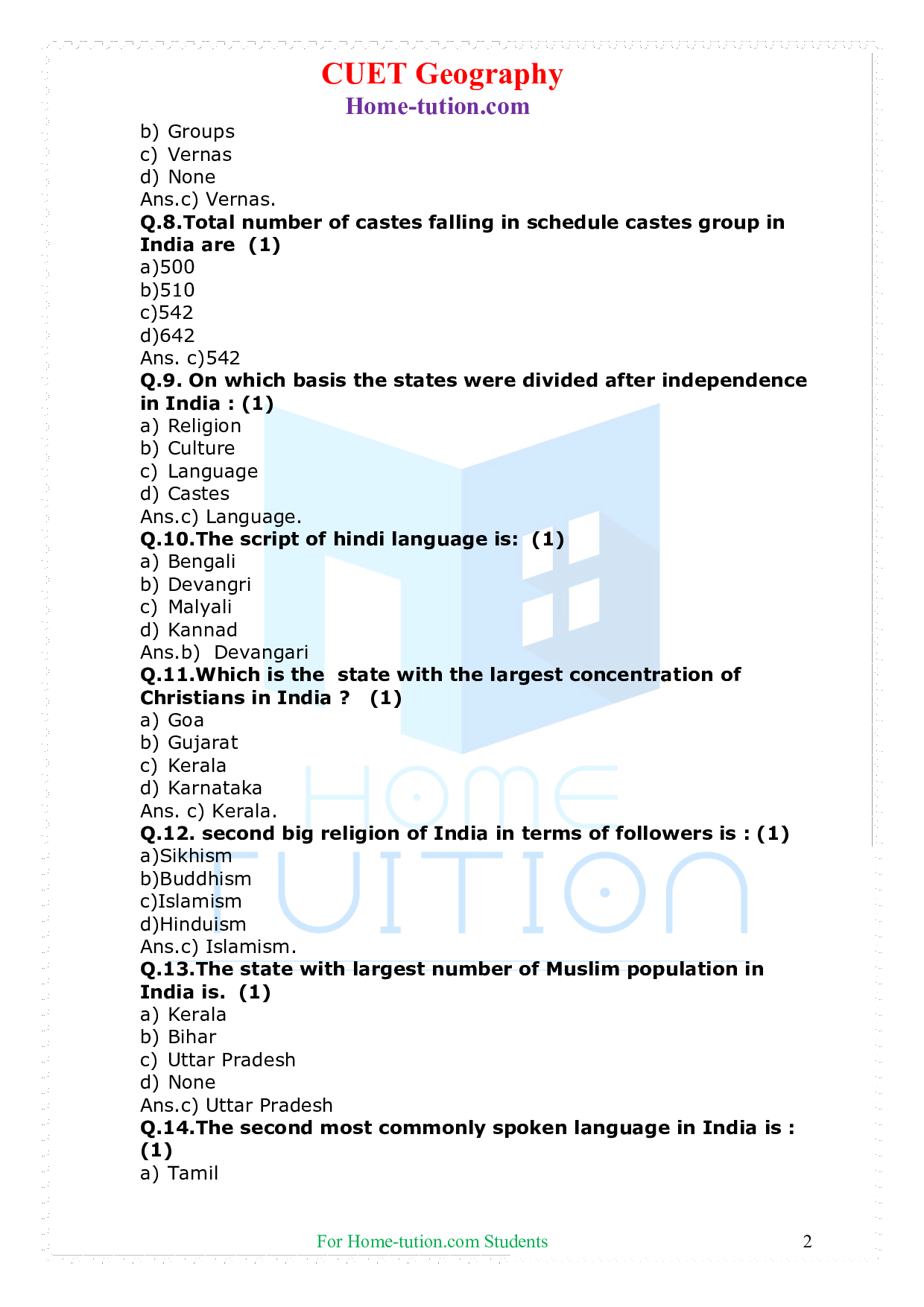 CUET Geography India People and Economy Chapter 2 Migration: Types, Causes and Consequences