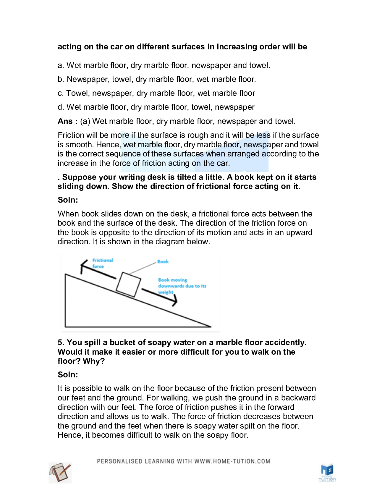 Class 8 Science Chapter 12 Friction