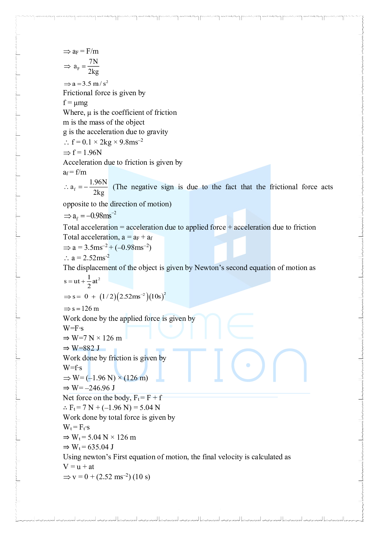 NCERT Solutions For Class 11 Physics Chapter 6 Work Energy And Power