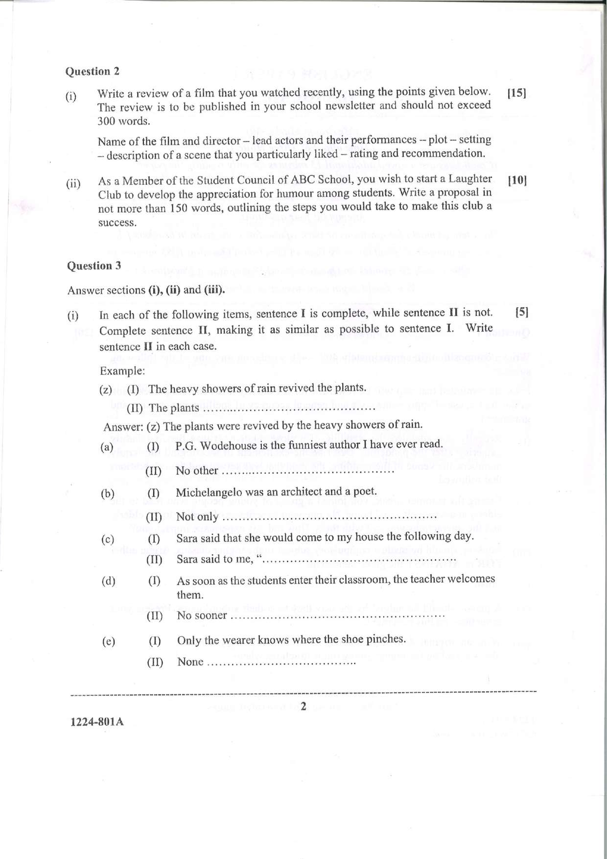 ISC Class 12 Previous Year Question