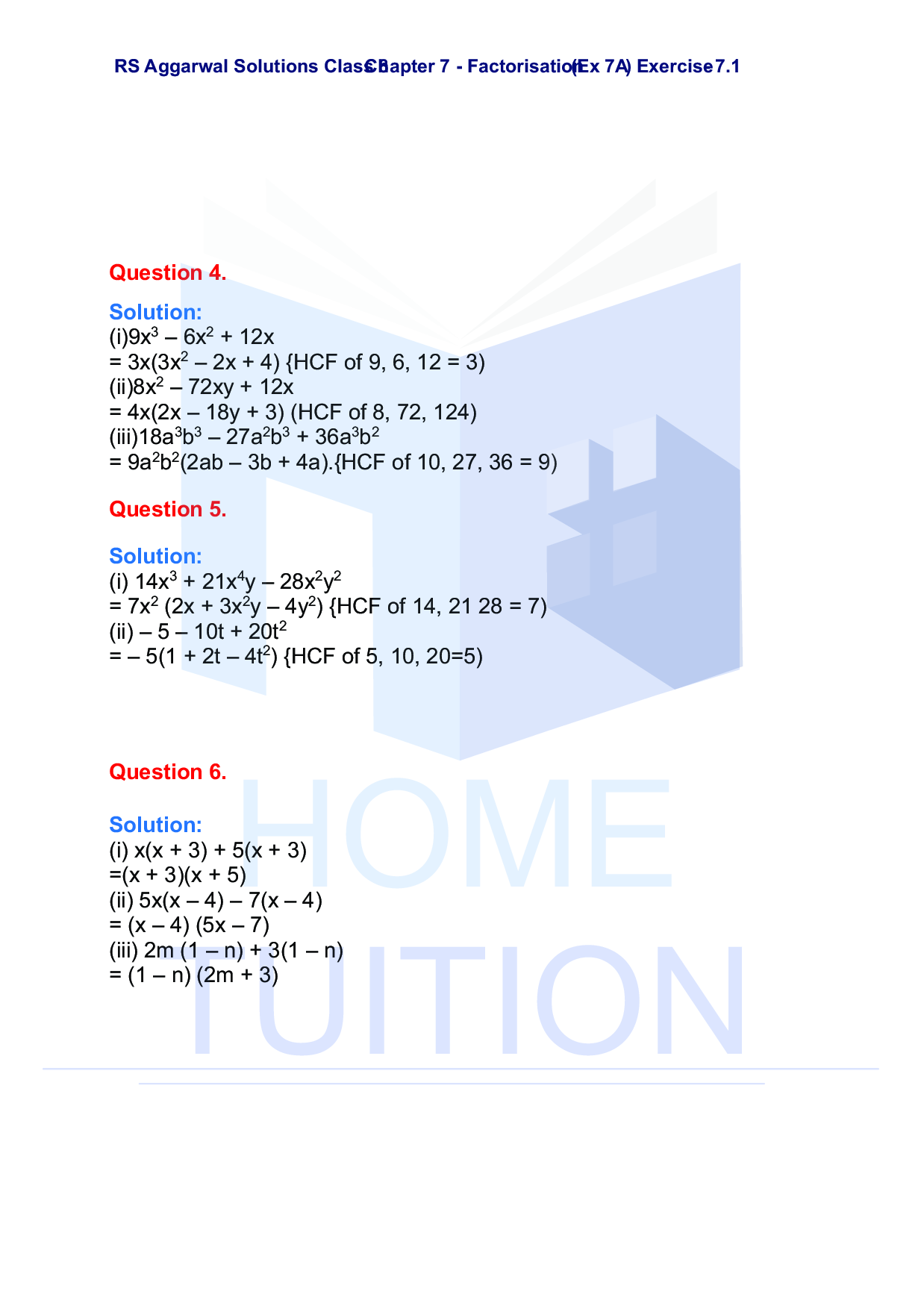 Chapter-7 Factorisation