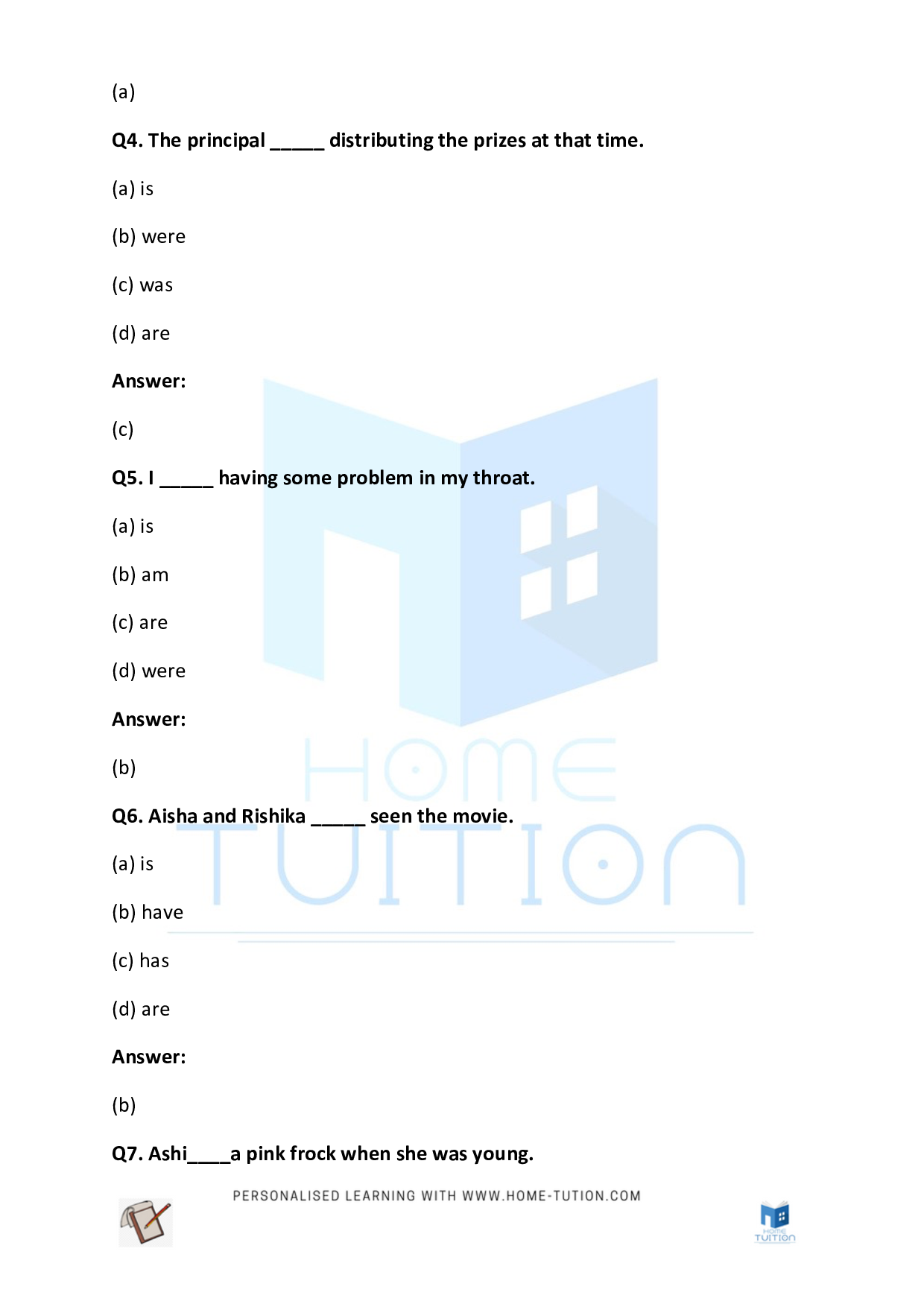 CBSE Worksheet For Class 4 English Verbs Free PDF Home Tution