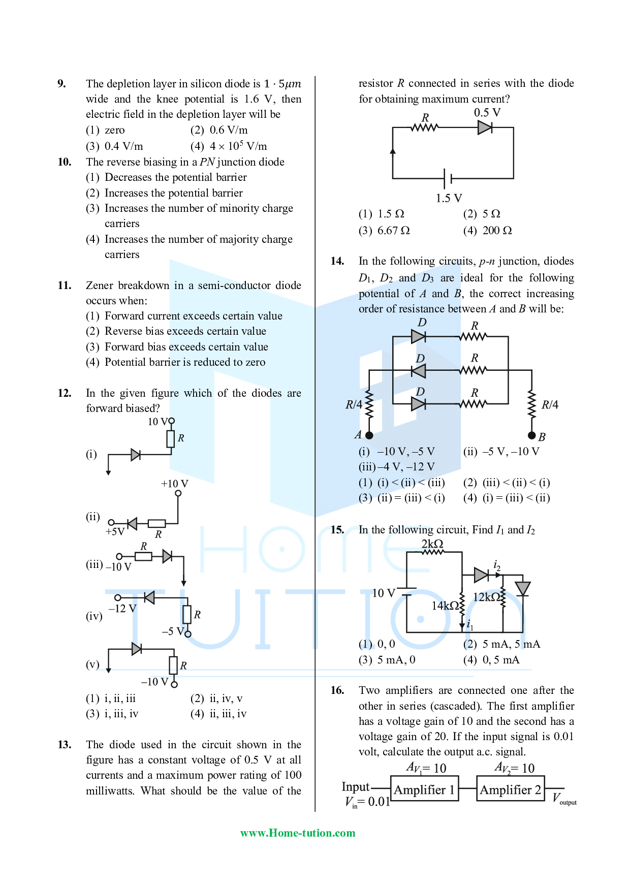 CUET MCQ Questions For Physics Chapter-14 Semiconductor
