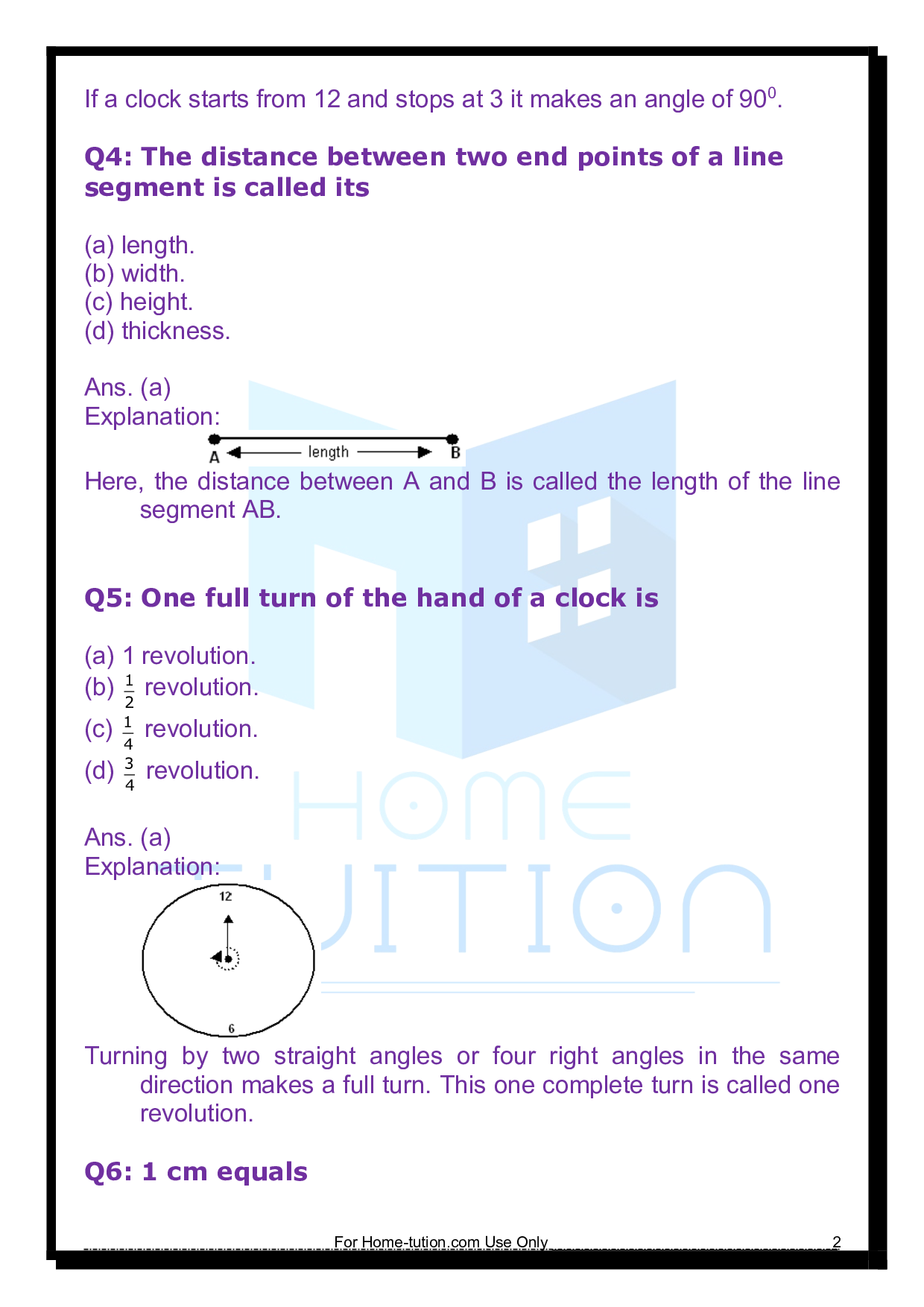 Questions for Chapter 5 Understanding Elementary Shapes