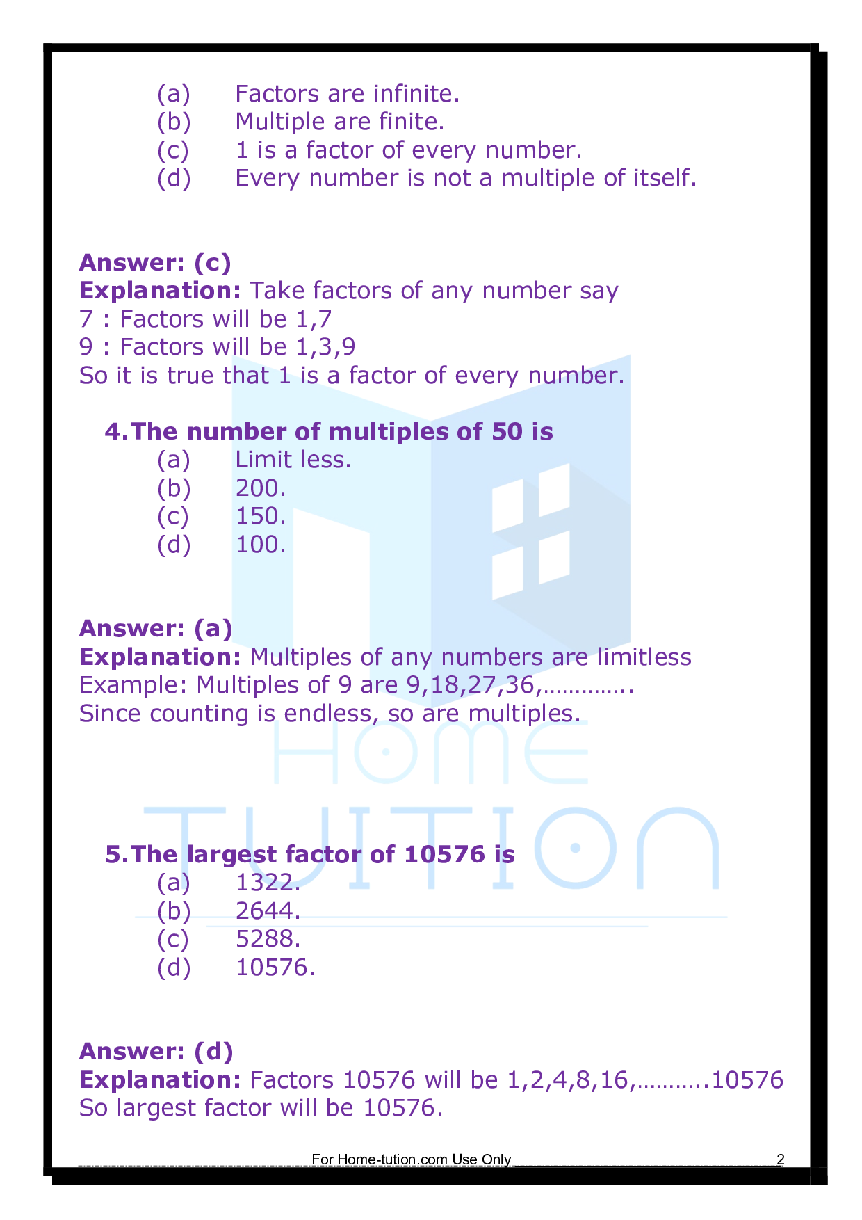 Questions for Chapter 3 Playing with Numbers