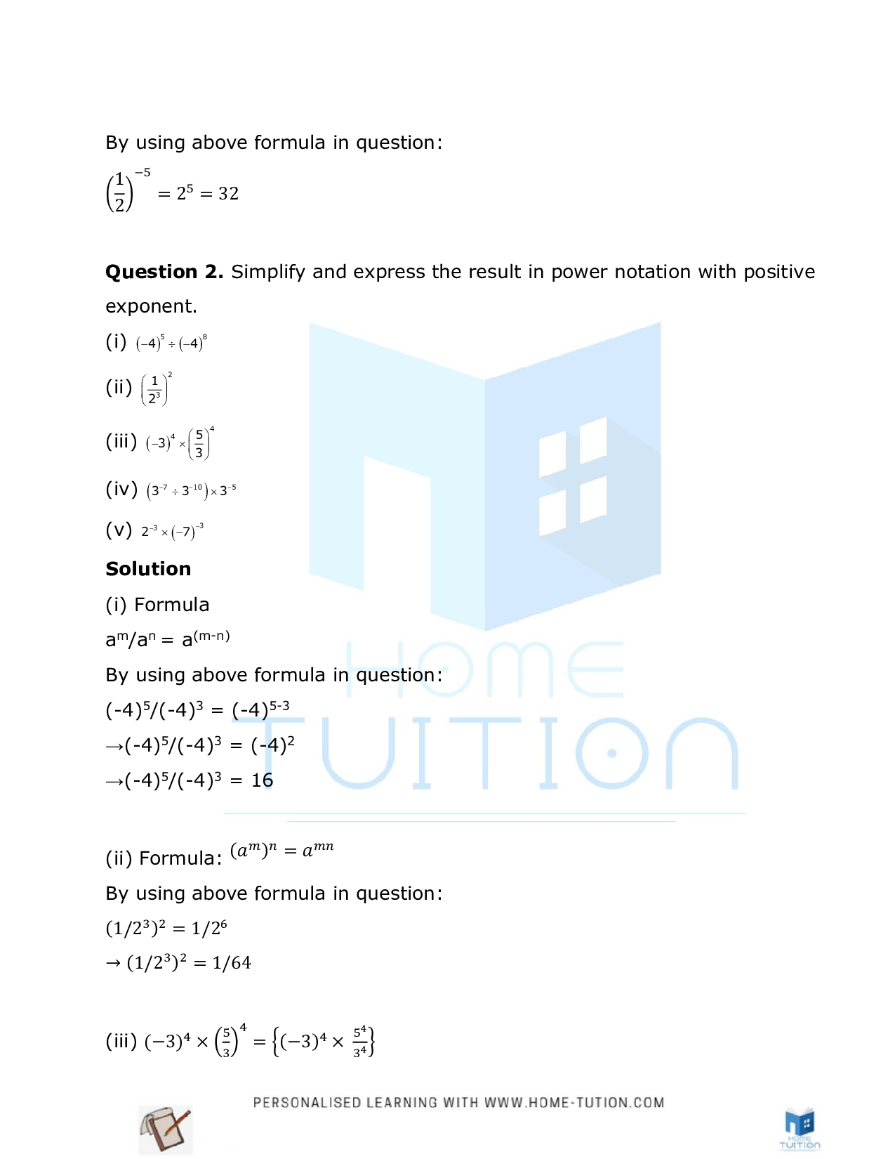 Class 8 Maths Chapter 12 Exponents and Powers