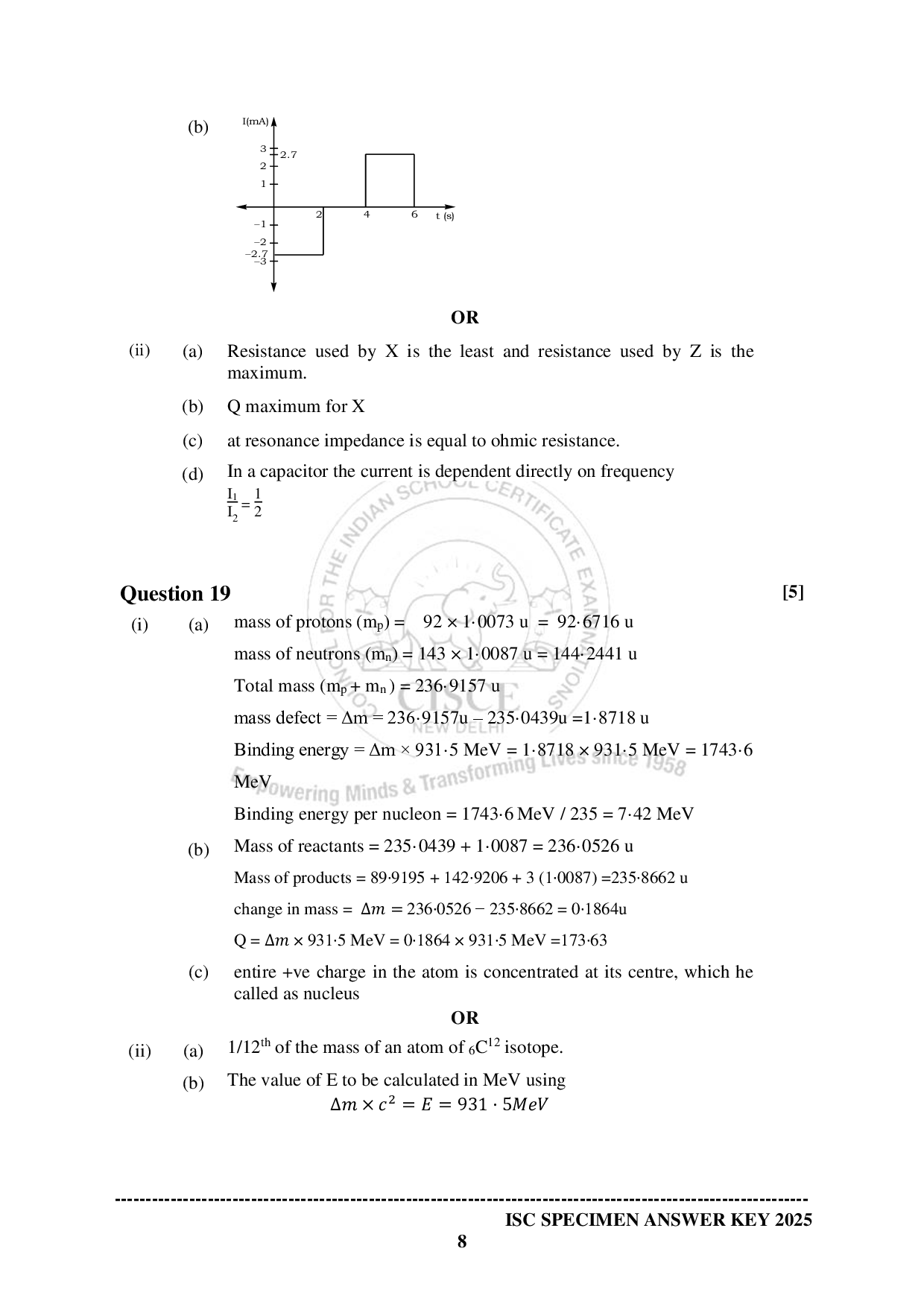 ISE Sample paper for Physics 