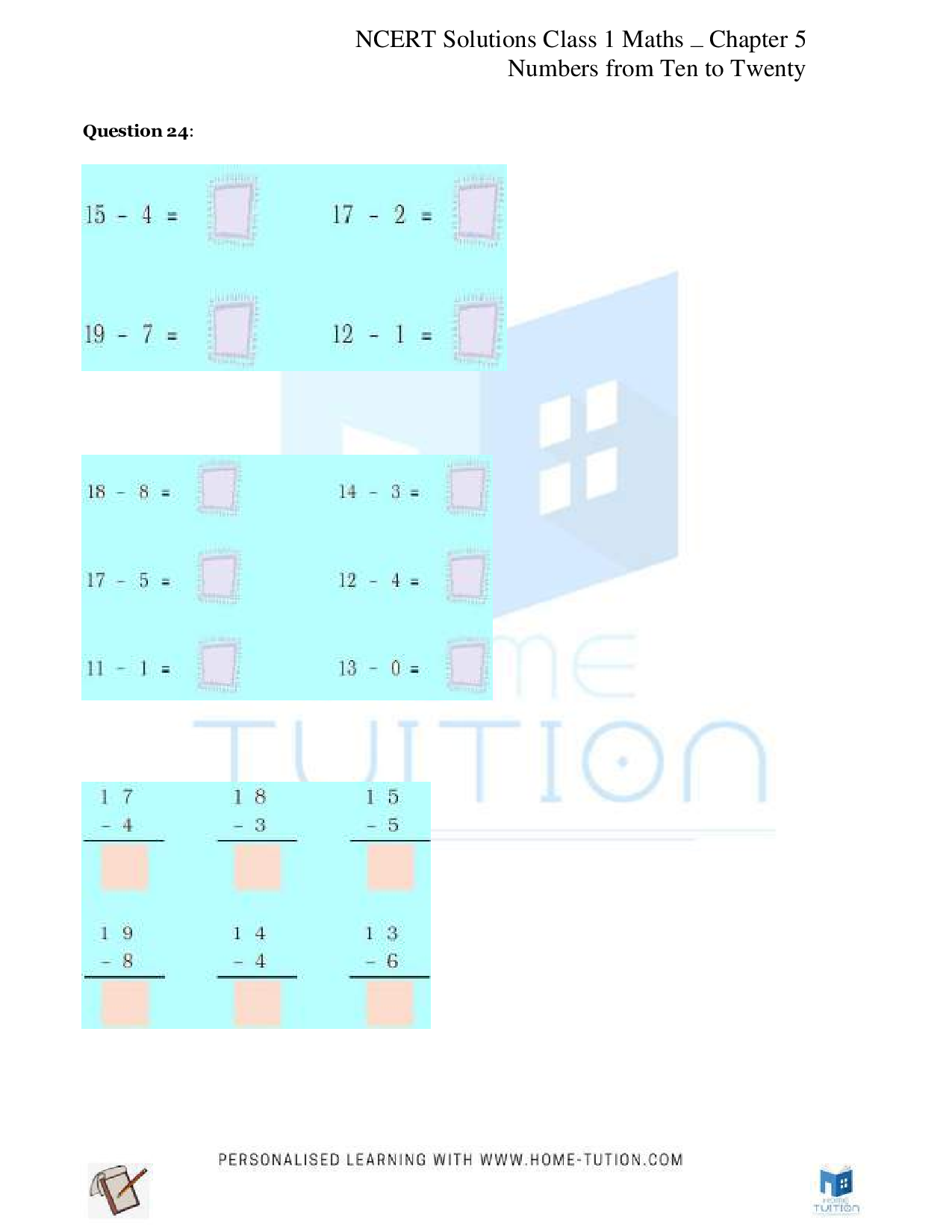 NCERT Class 1 Math’s chapter-5 Numbers from ten to twenty 