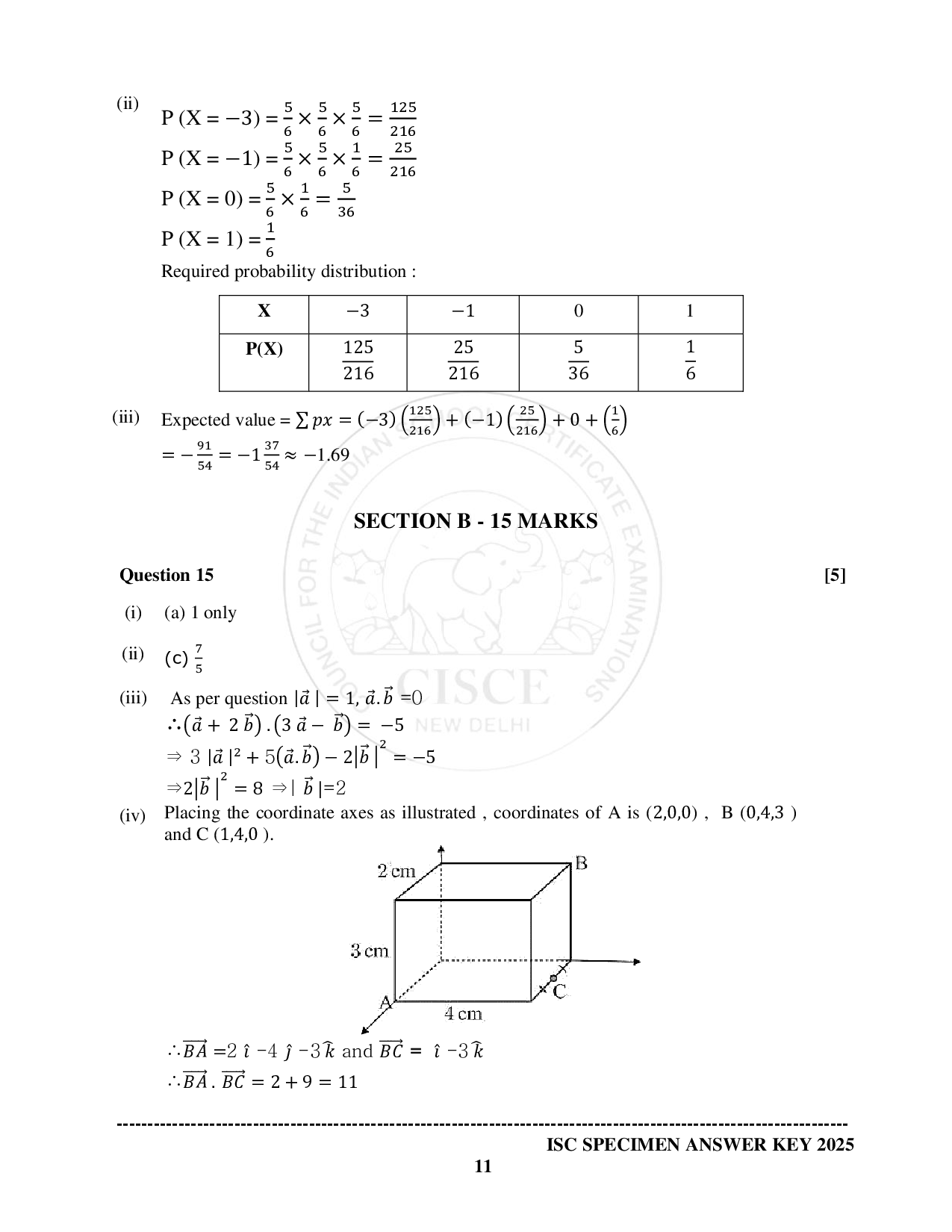 ISE Sample paper for Math’s