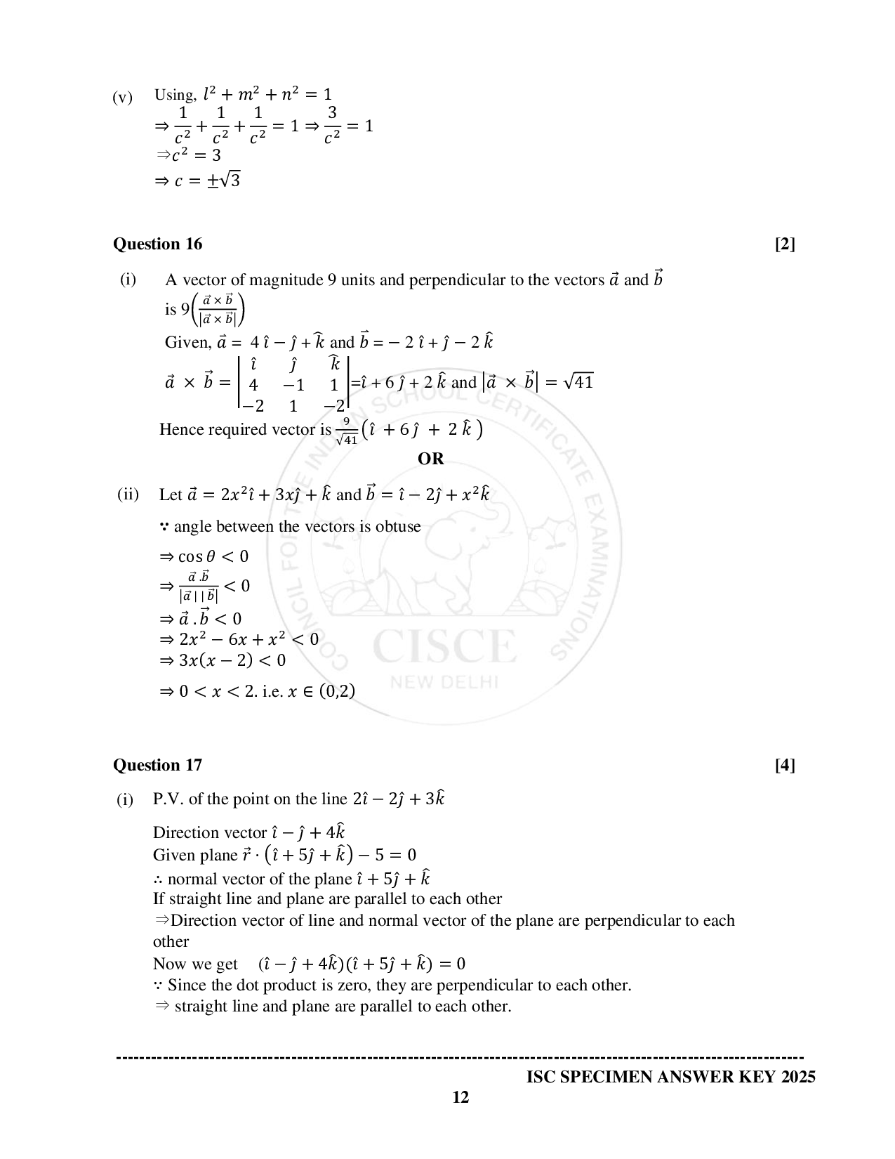 ISE Sample paper for Math’s