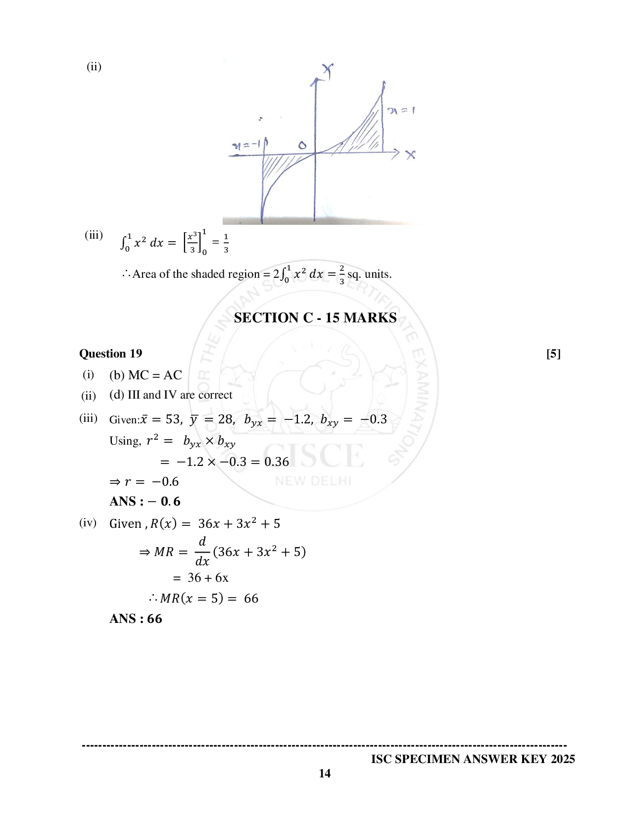 ISE Sample paper for Math’s