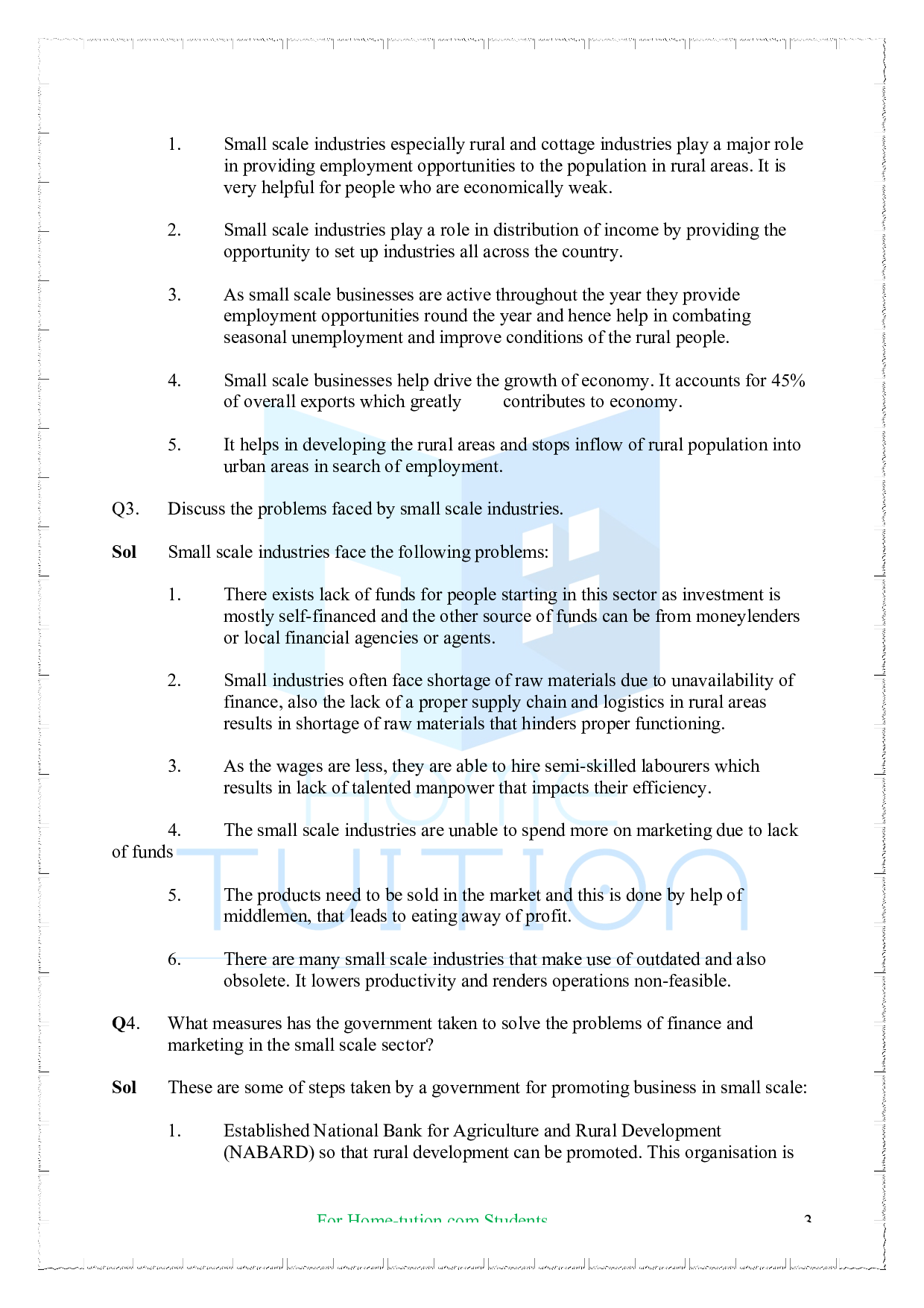 NCERT Solutions for Chapter 9-Small Business and Entrepreneurship