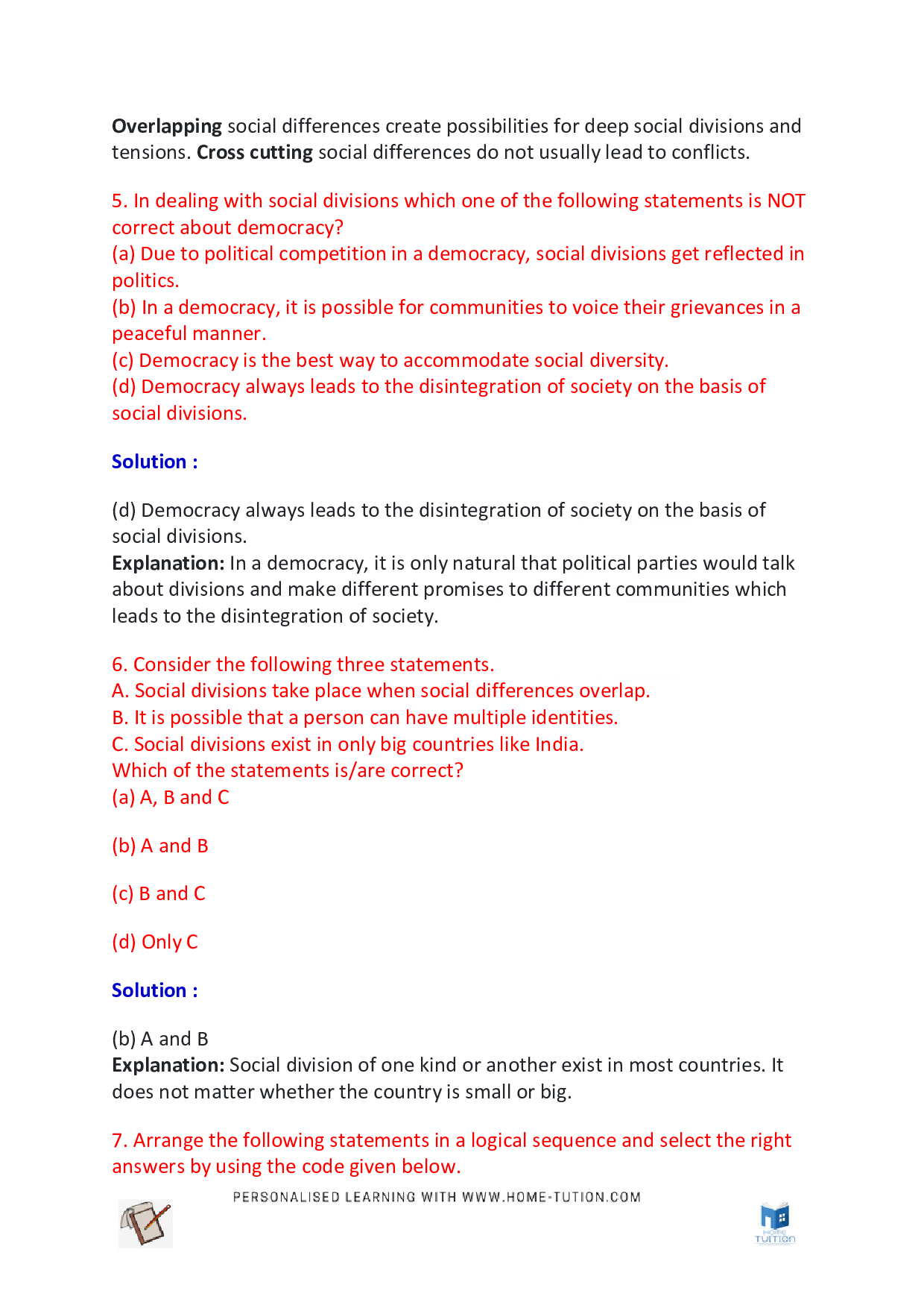 Class 10 Political Science Chapter 3: Democracy and Diversity