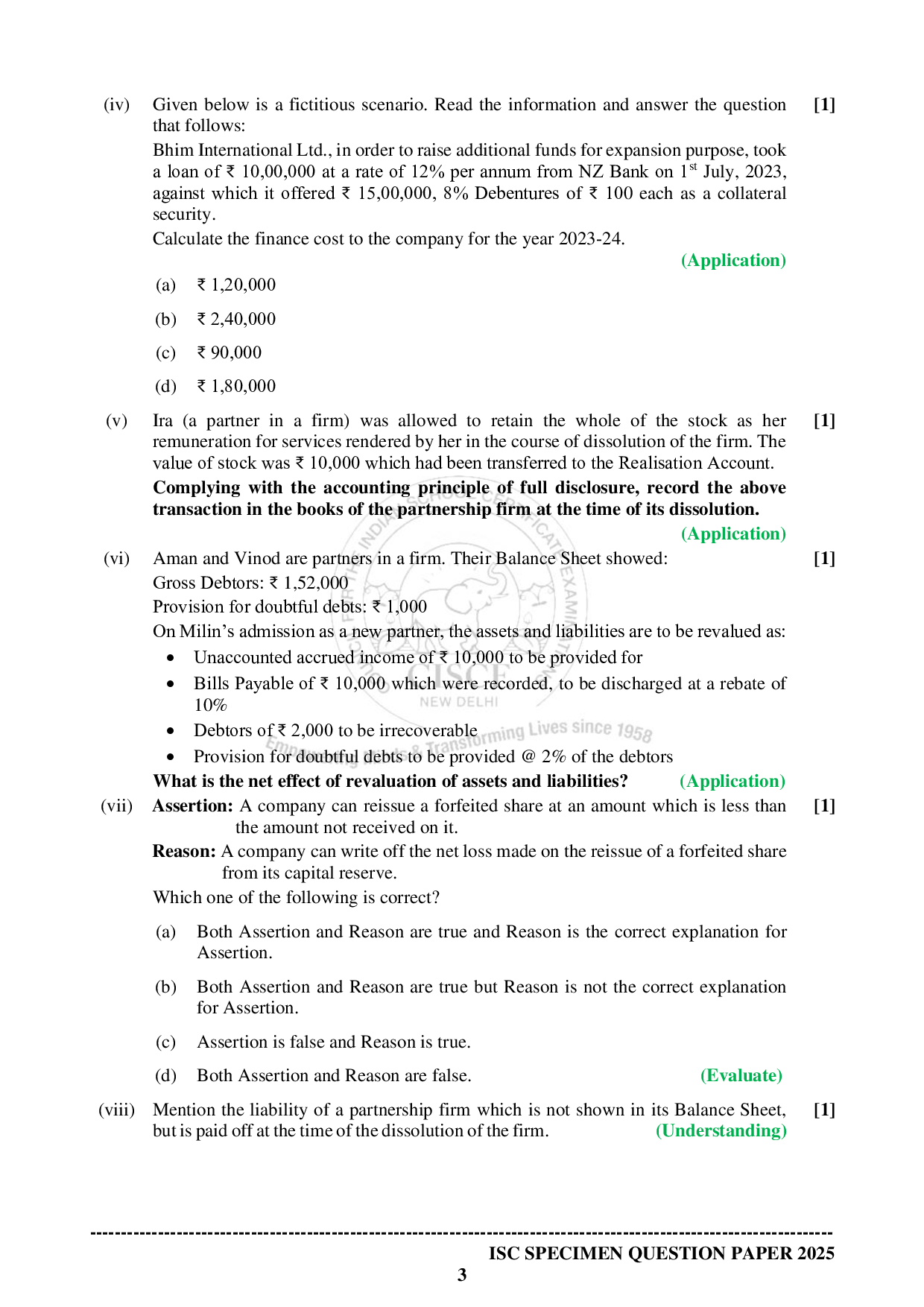 ISE Sample paper for Accounts