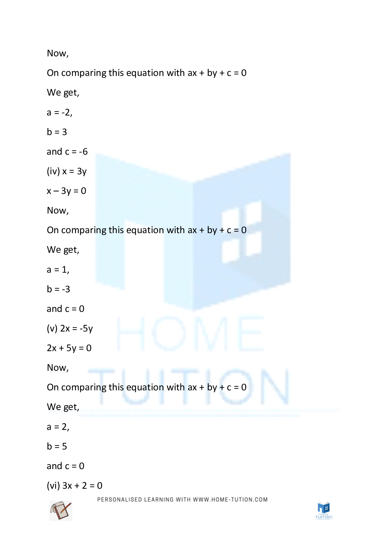 Class 9 Maths Chapter 4 Linear Equations in Two Variables