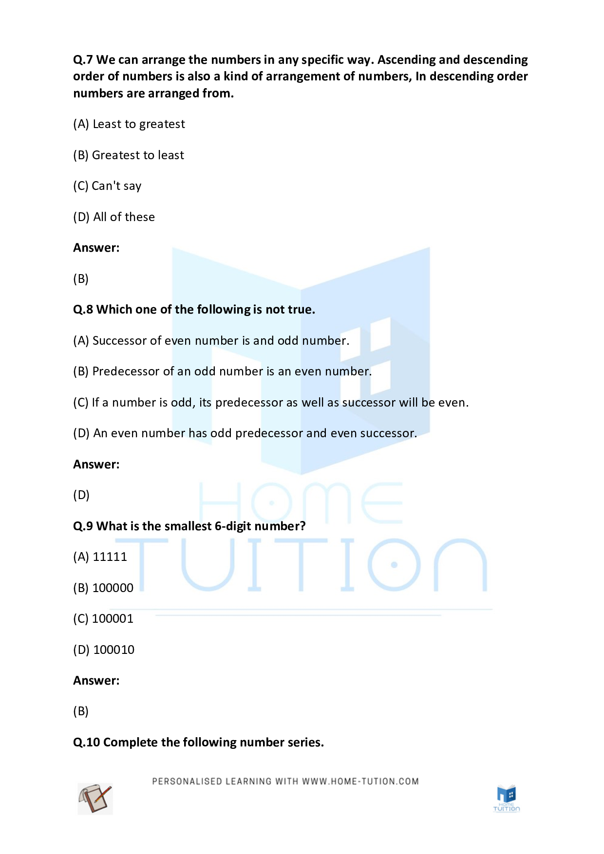 CBSE (NCERT) Class 4 Maths Addition and Subtractiion Worksheet Questions with Answers 