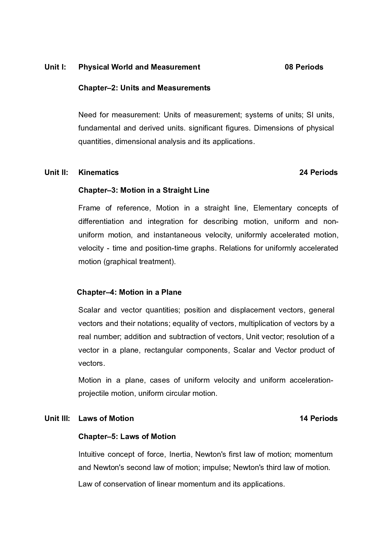 CBSE Class 12 Physics Syllabus 