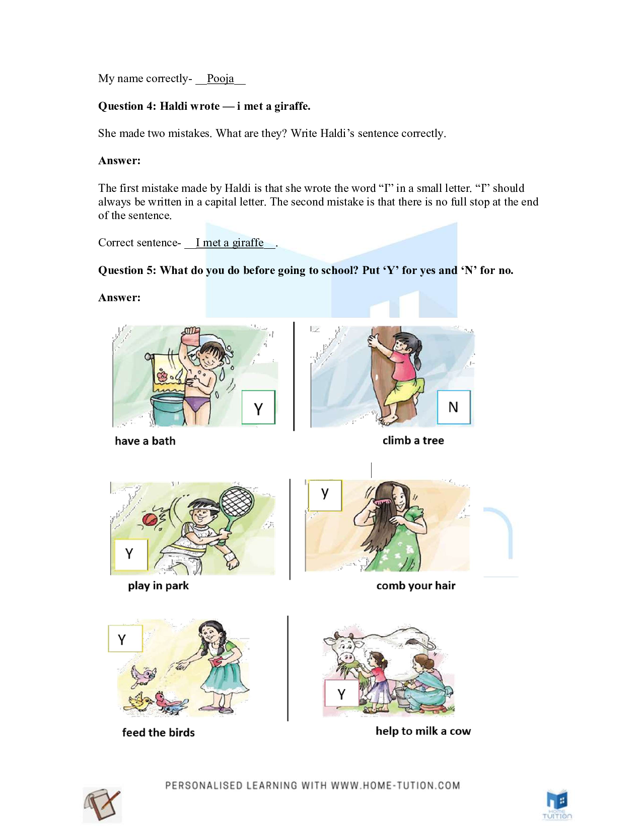 NCERT Solutions for Class 2 English Haladi's Adventure