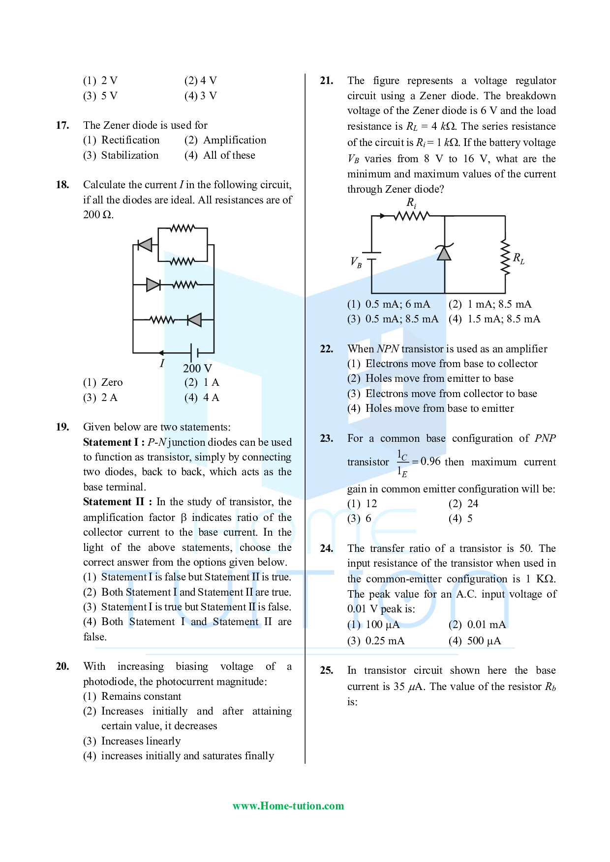 CUET MCQ Questions For Physics Chapter-14 Semiconductor