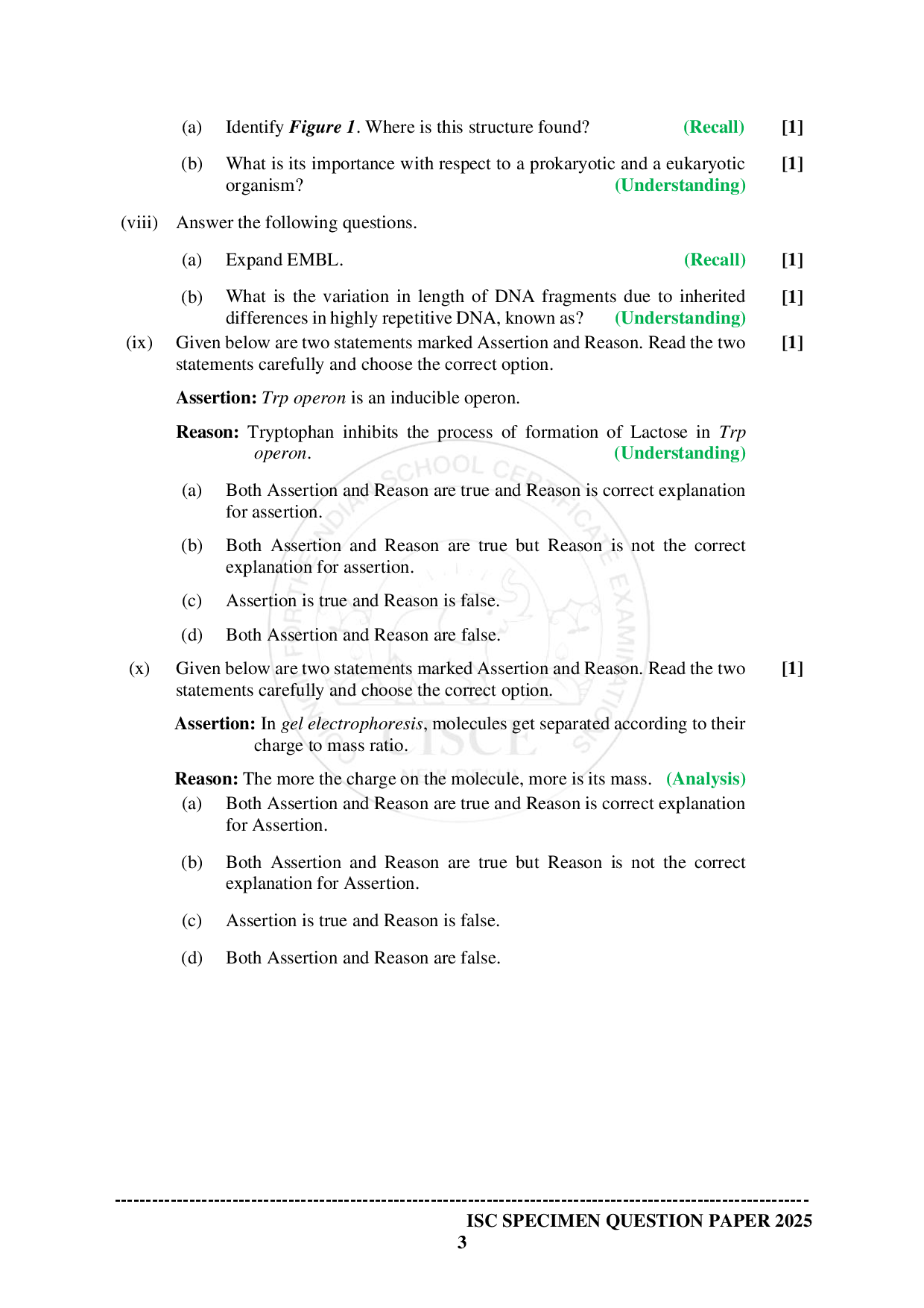 ISE Sample paper for Biotechnology