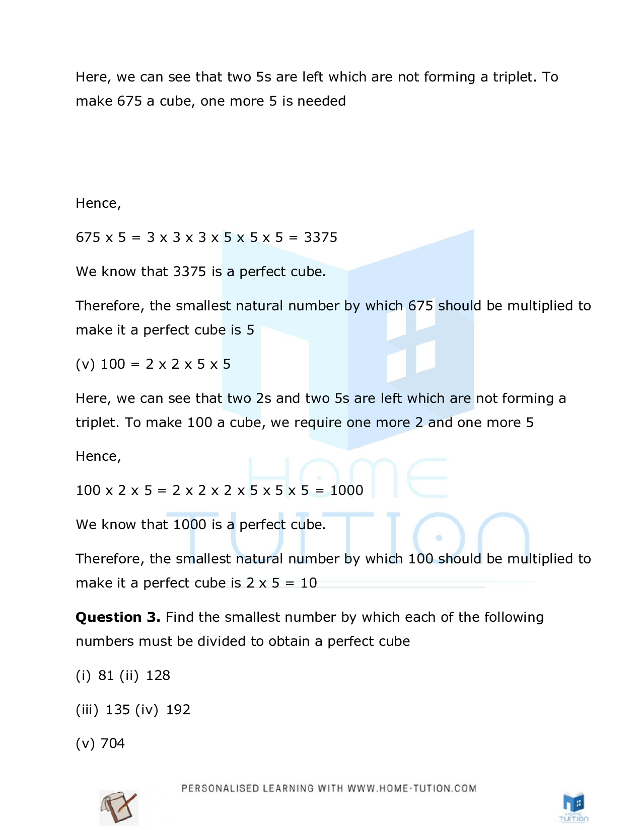 Class 8 Maths Chapter 7 Cubes and Cube Roots