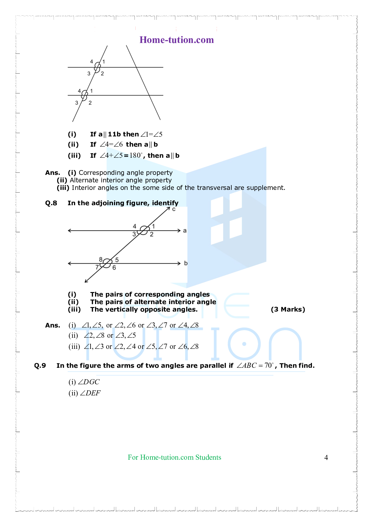 Extra Subjective Questions Worksheet For CBSE Class 7 Maths Chapter 5 