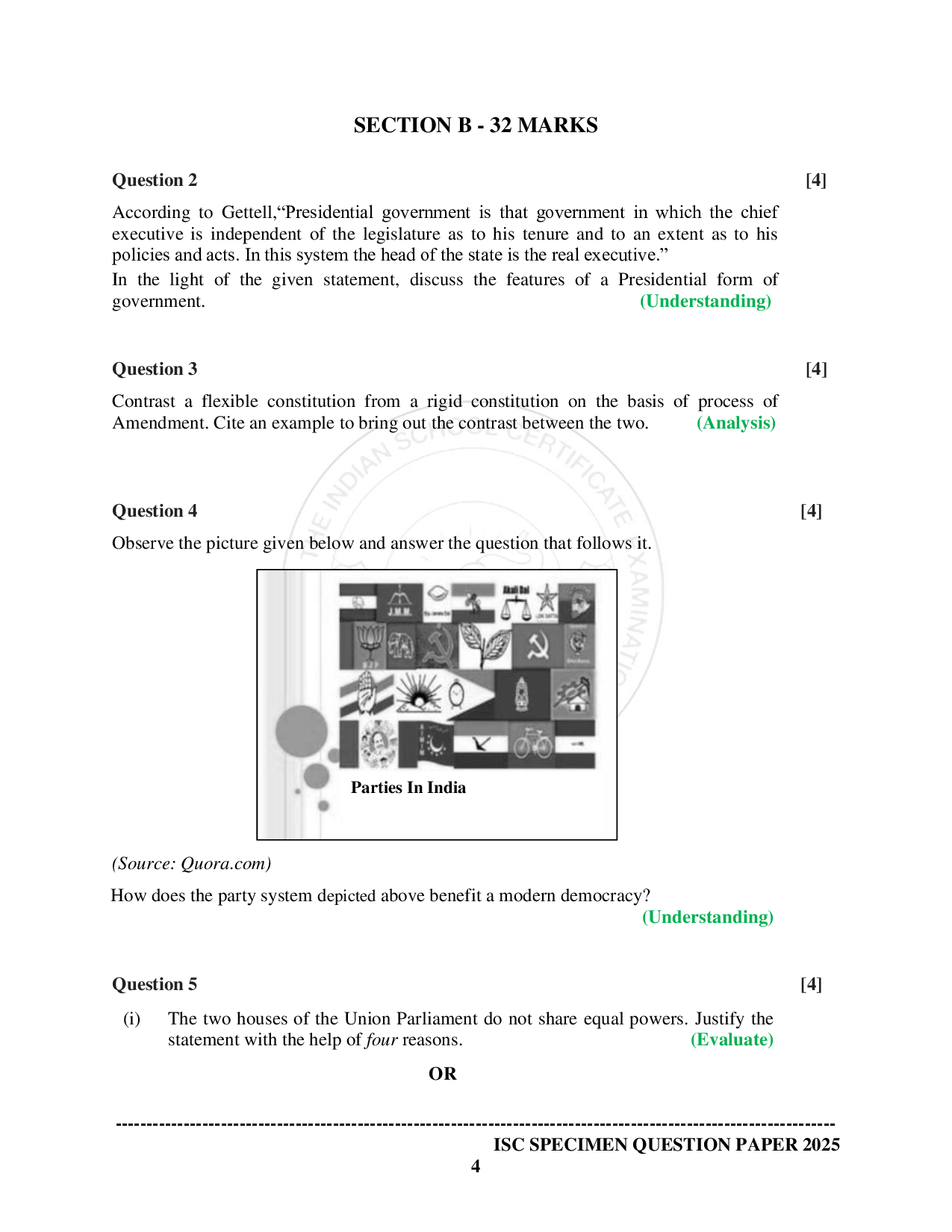 ISE Sample paper for Political Science