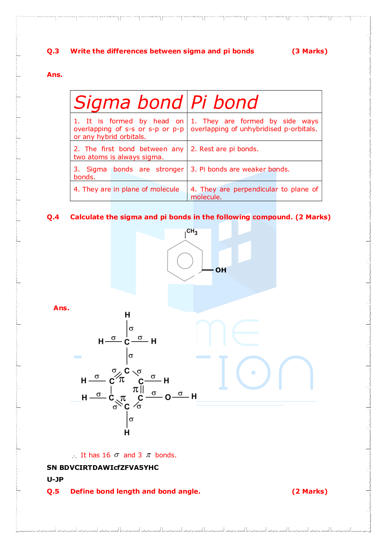 Chapter 4 Chemical Bonding and Molecular Structure Questions