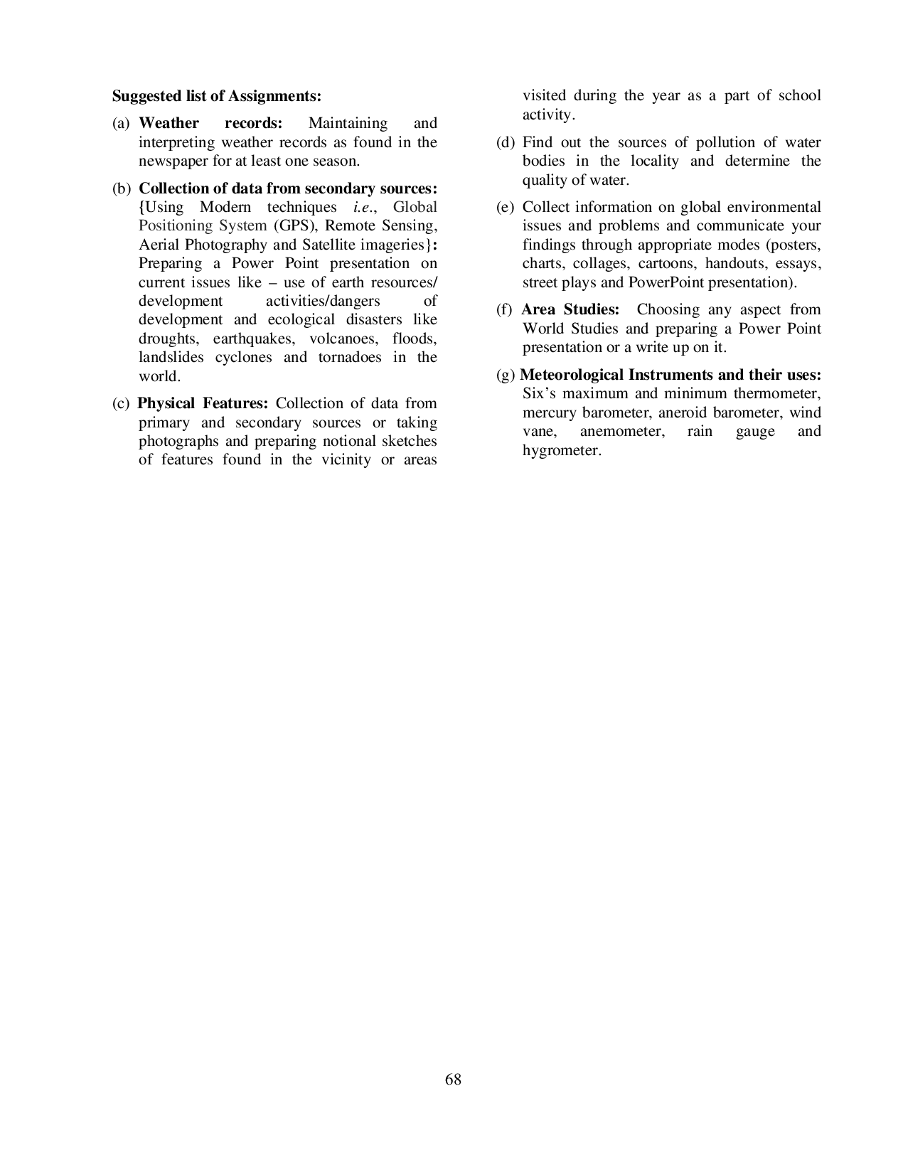 ICSE Class 10 Geography Syllabus