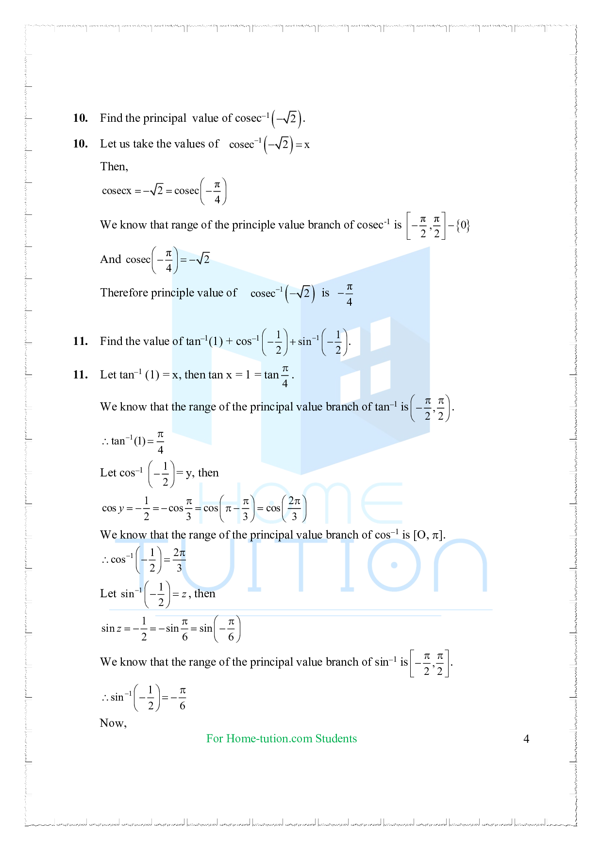 Chapter 2 Inverse Trigonometric Functions