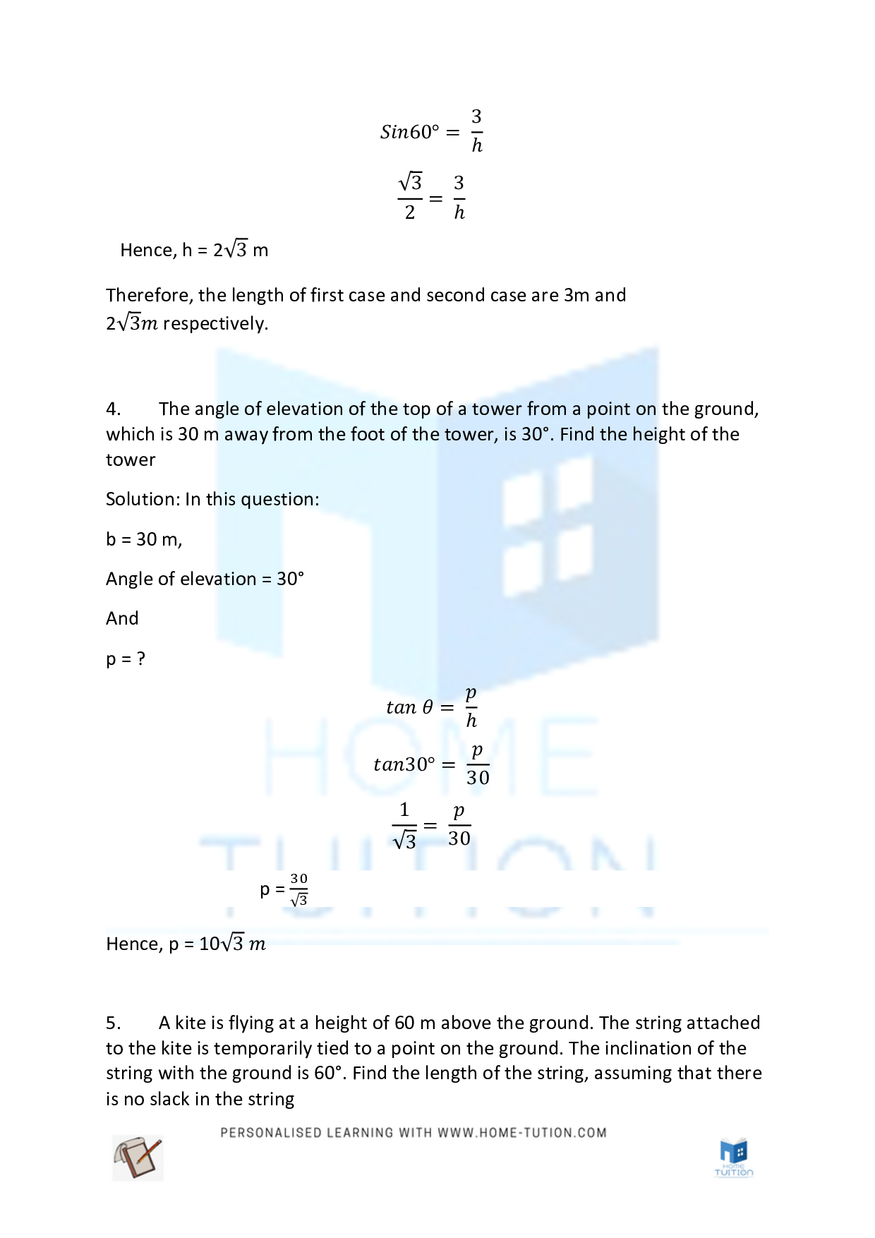 Chapter 9 Some Applications of Trigonometry
