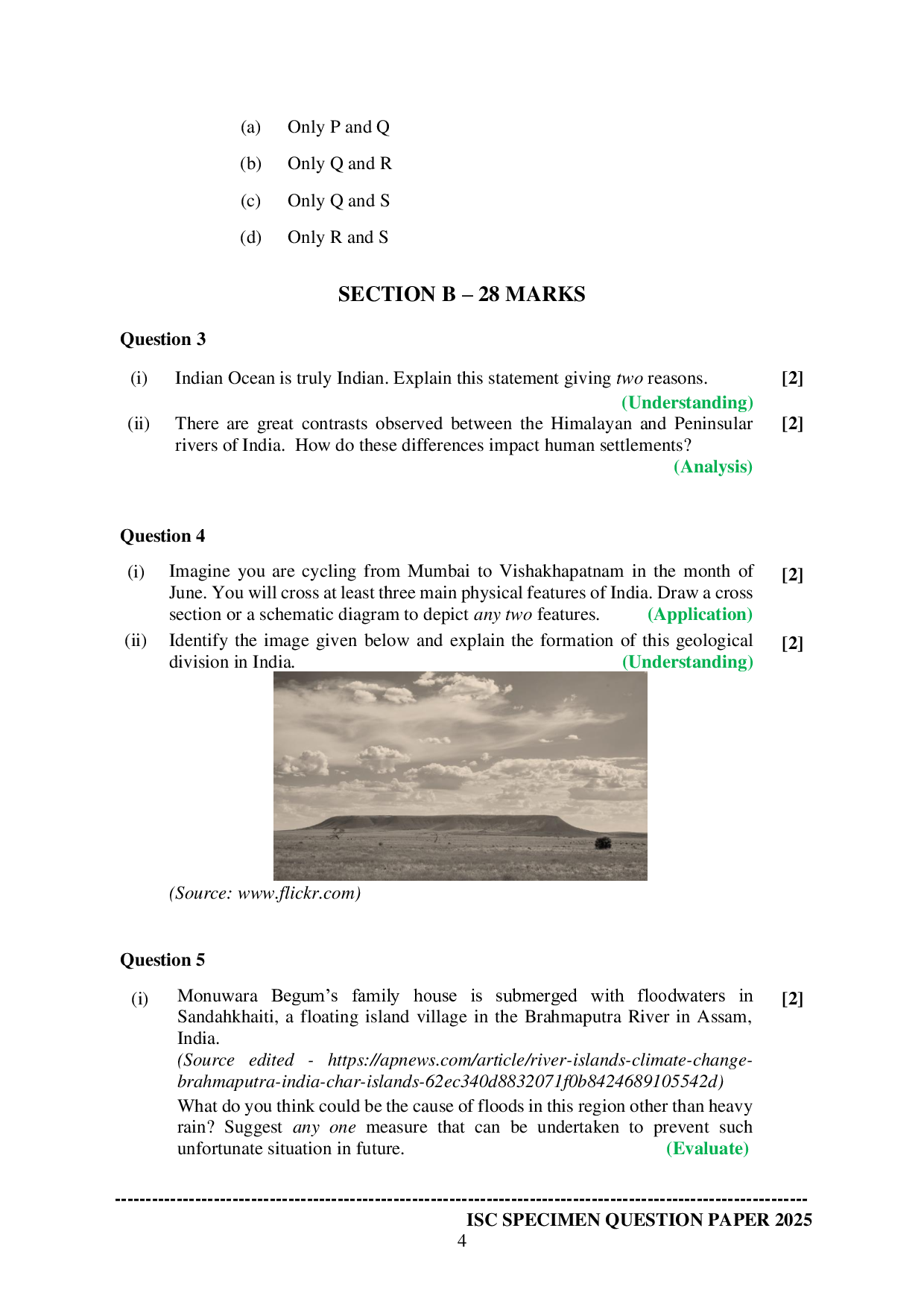 ISE Sample paper for Geography