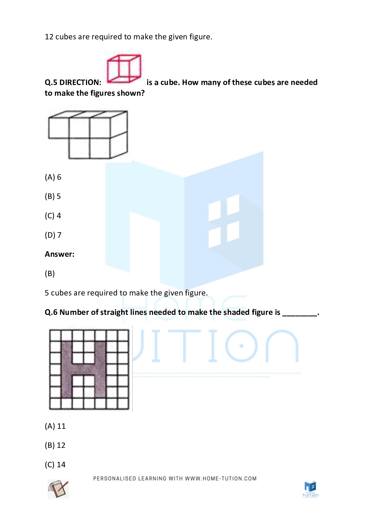 CBSE Class 3 Maths Mathematics Geometry Worksheet with Answers PDF 