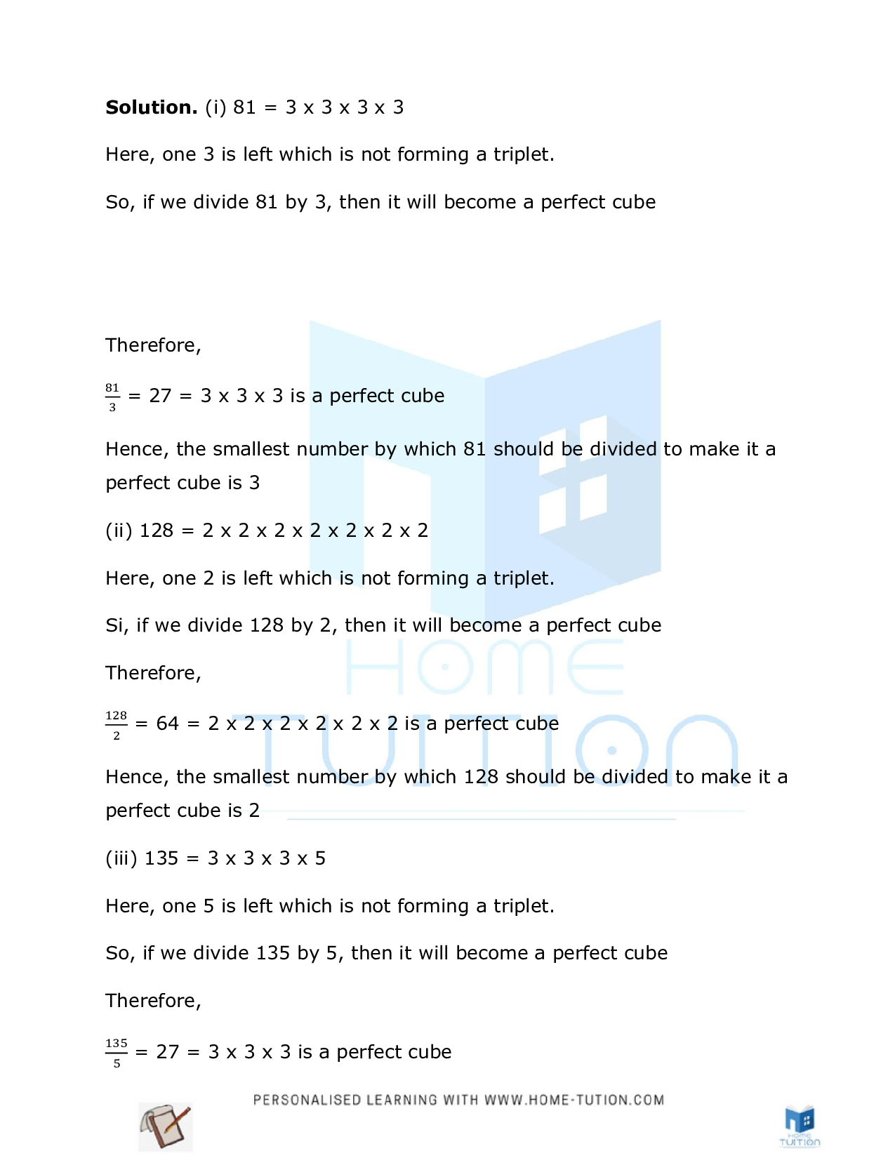 Class 8 Maths Chapter 7 Cubes and Cube Roots