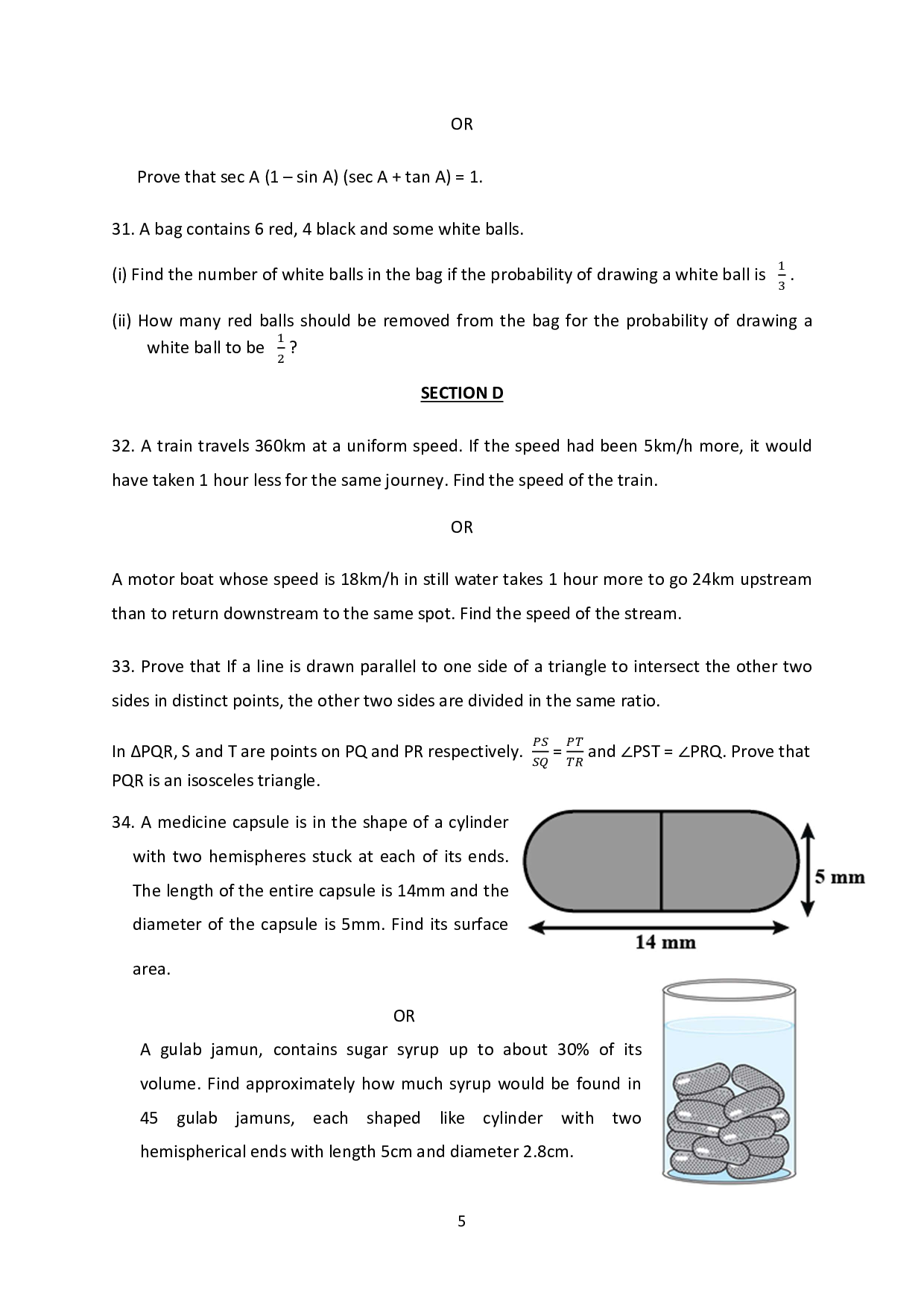 Sample Paper for Class 10 Maths Basics 