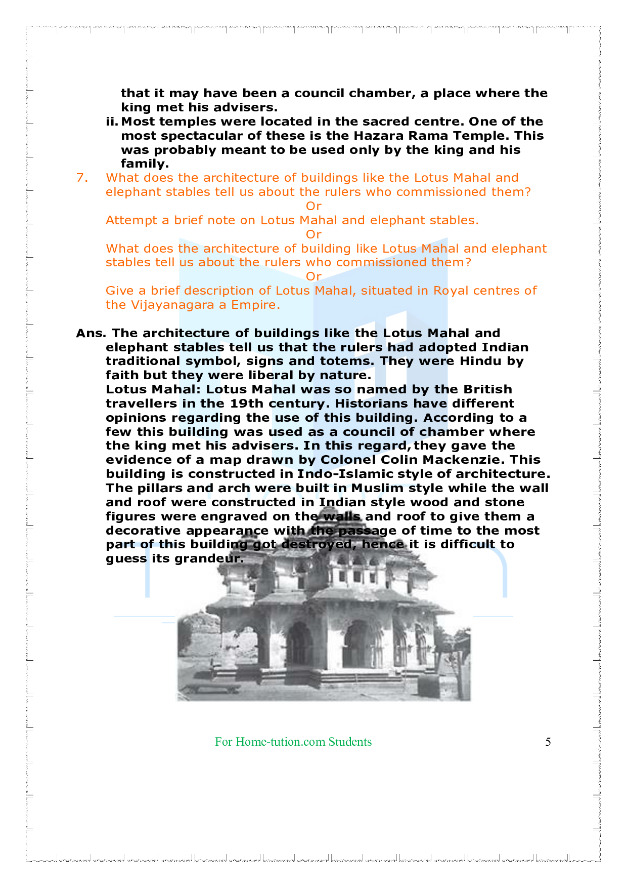 NCERT Solutions Chapter 7  An Imperial capital: Vijayanagara