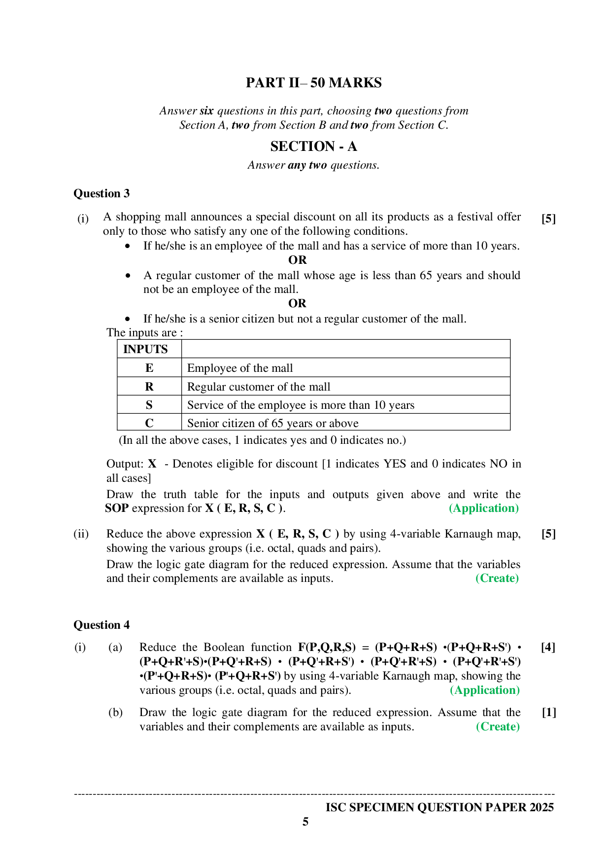 ISE Sample paper for Computer Science