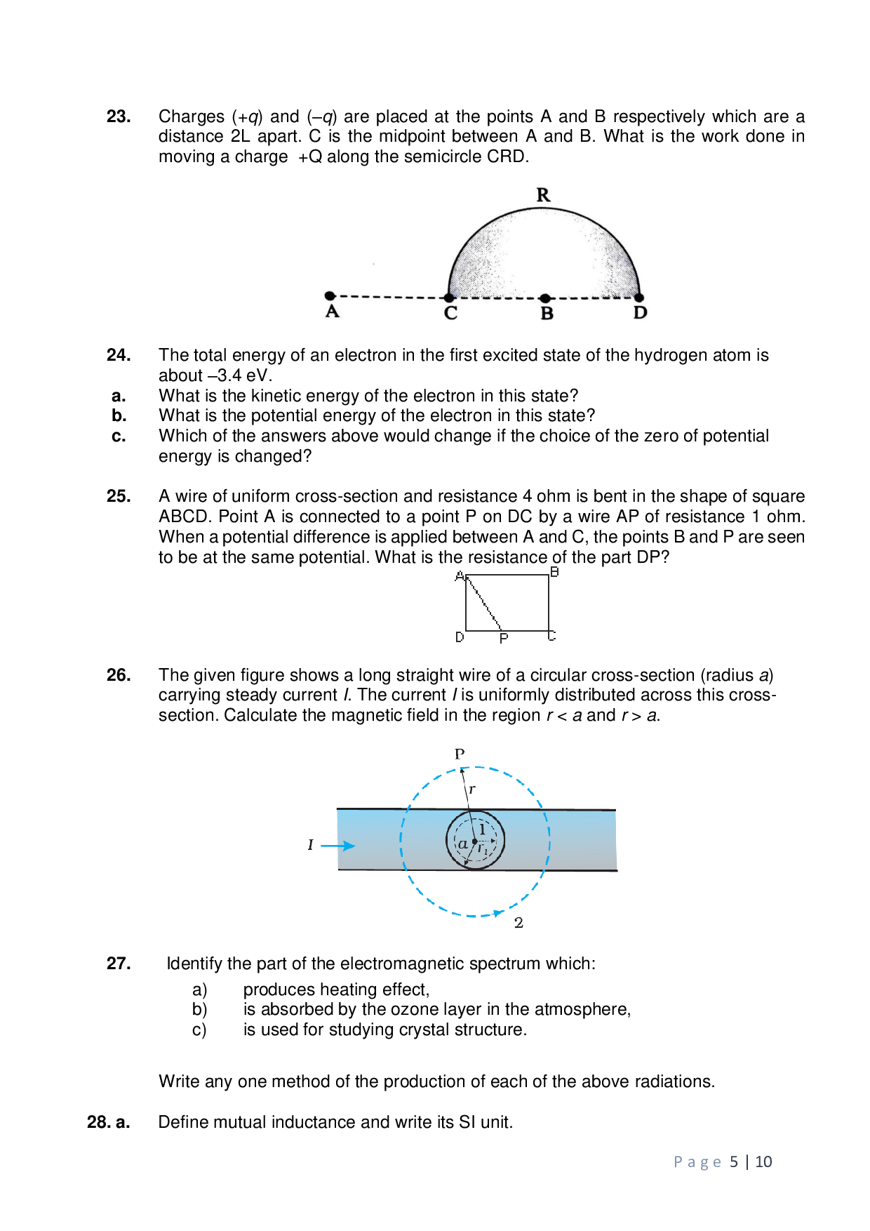 Class 12 Sample Papers for Physics