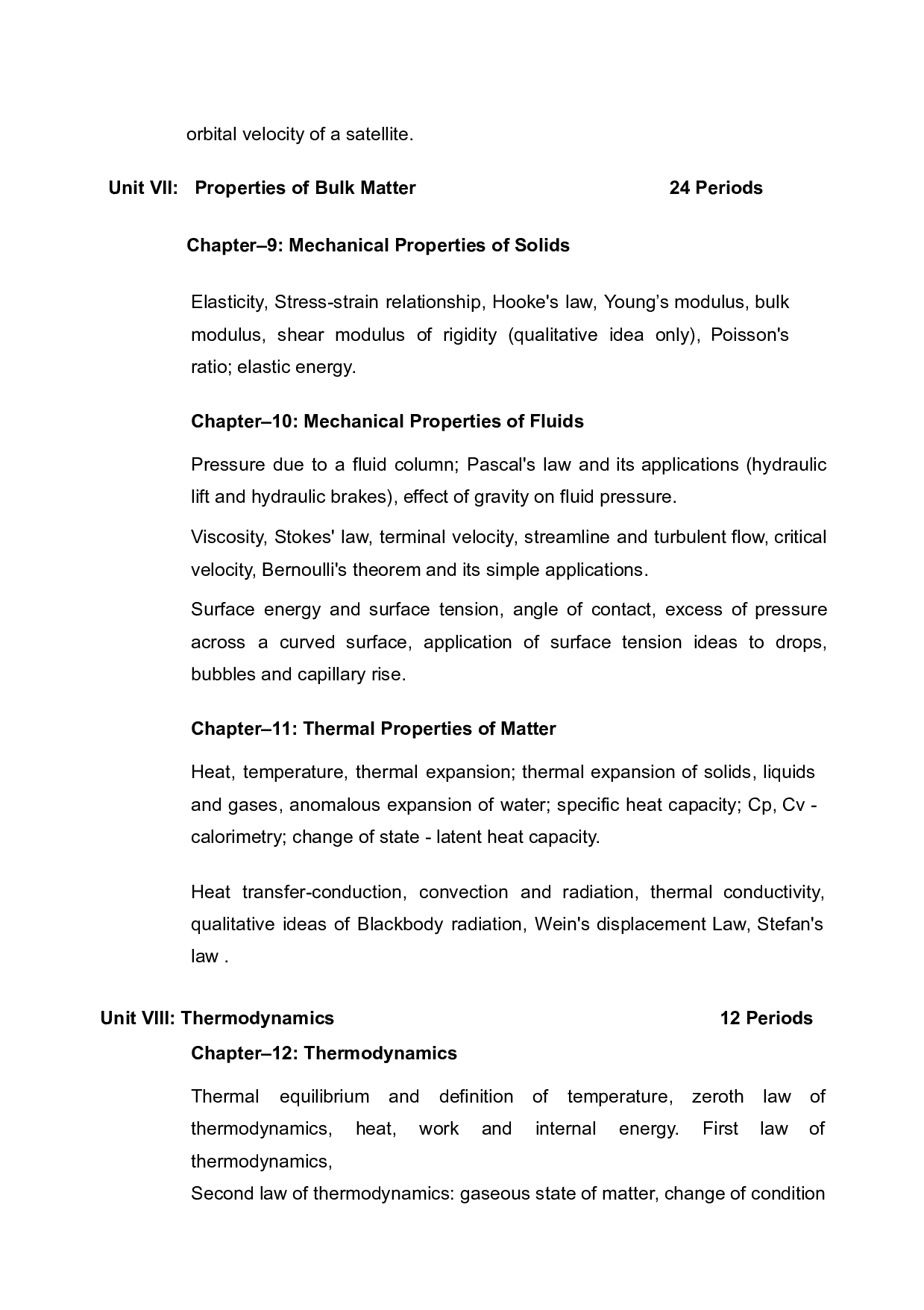 CBSE Class 12 Physics Syllabus 