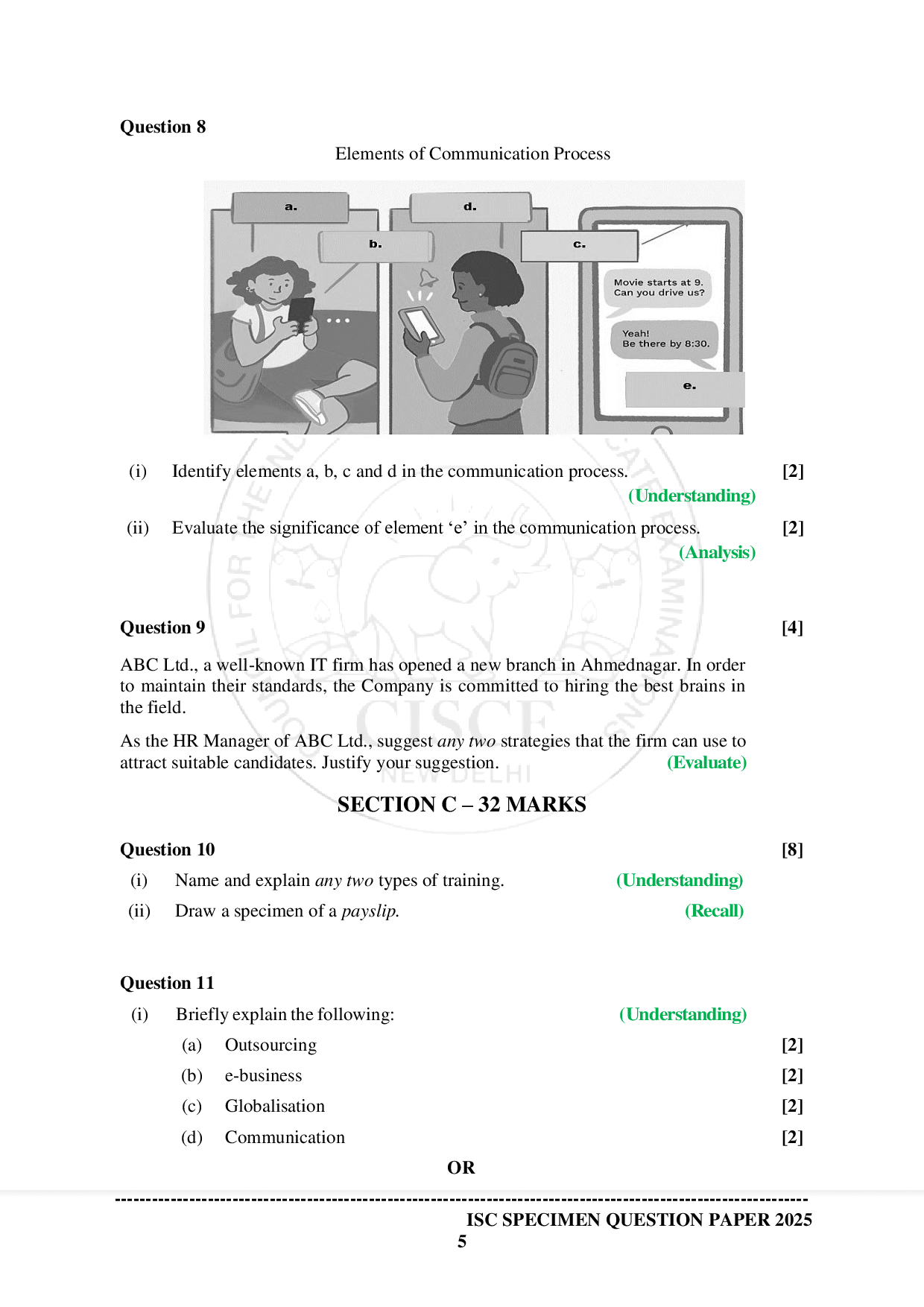 ISE Sample paper for Business Studies